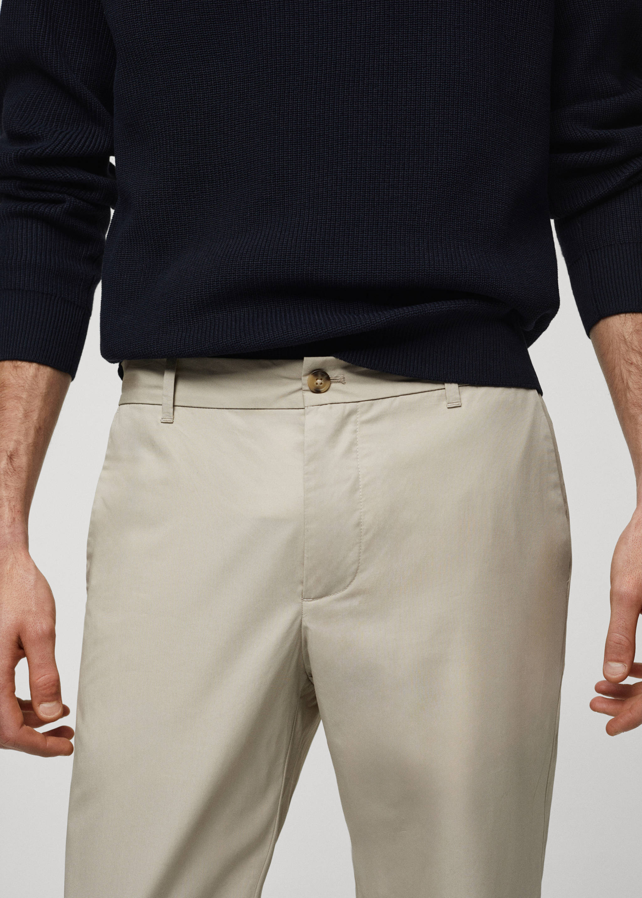 100% slim-fit cotton trousers - Details of the article 1