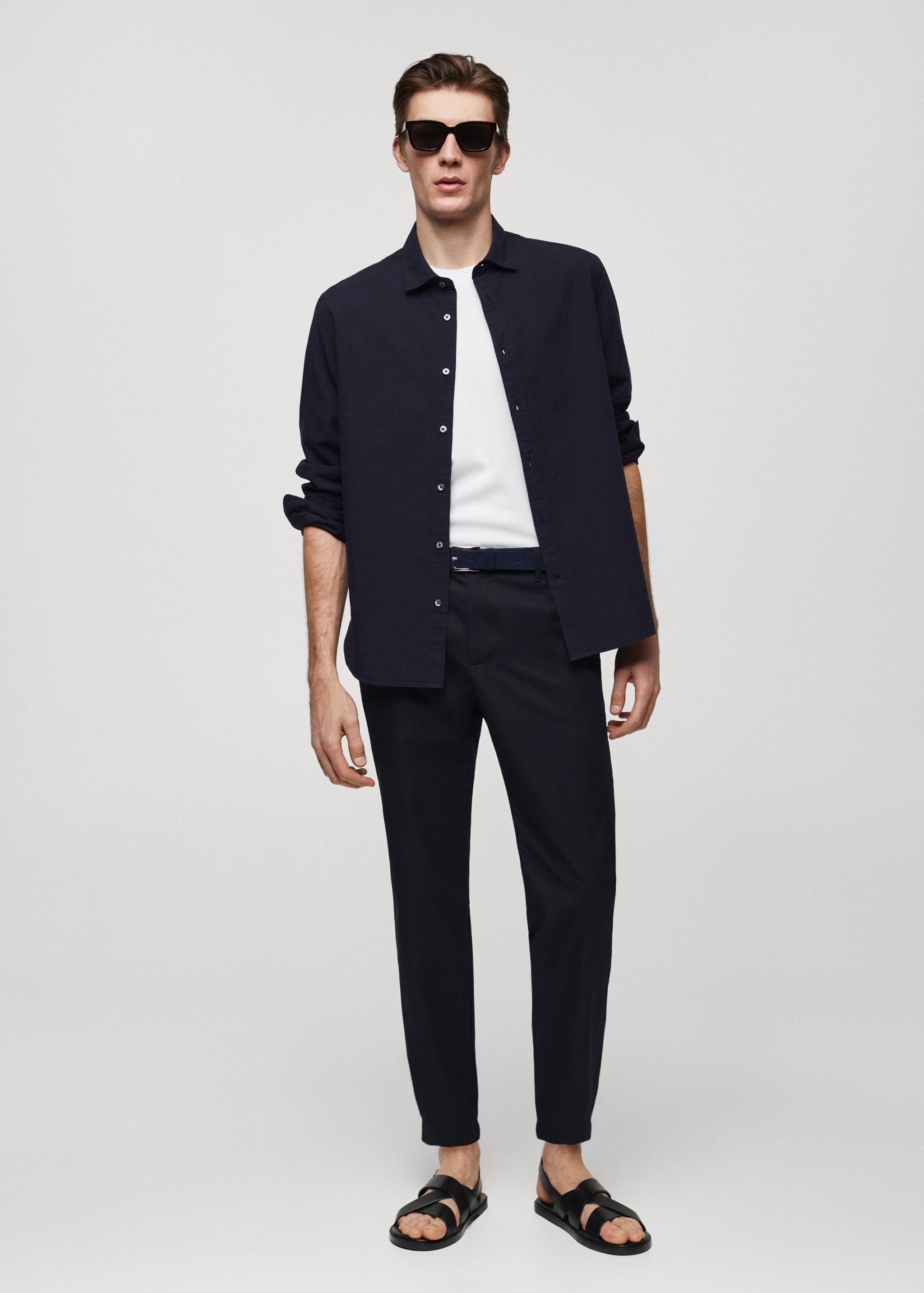 100% slim-fit cotton trousers - General plane