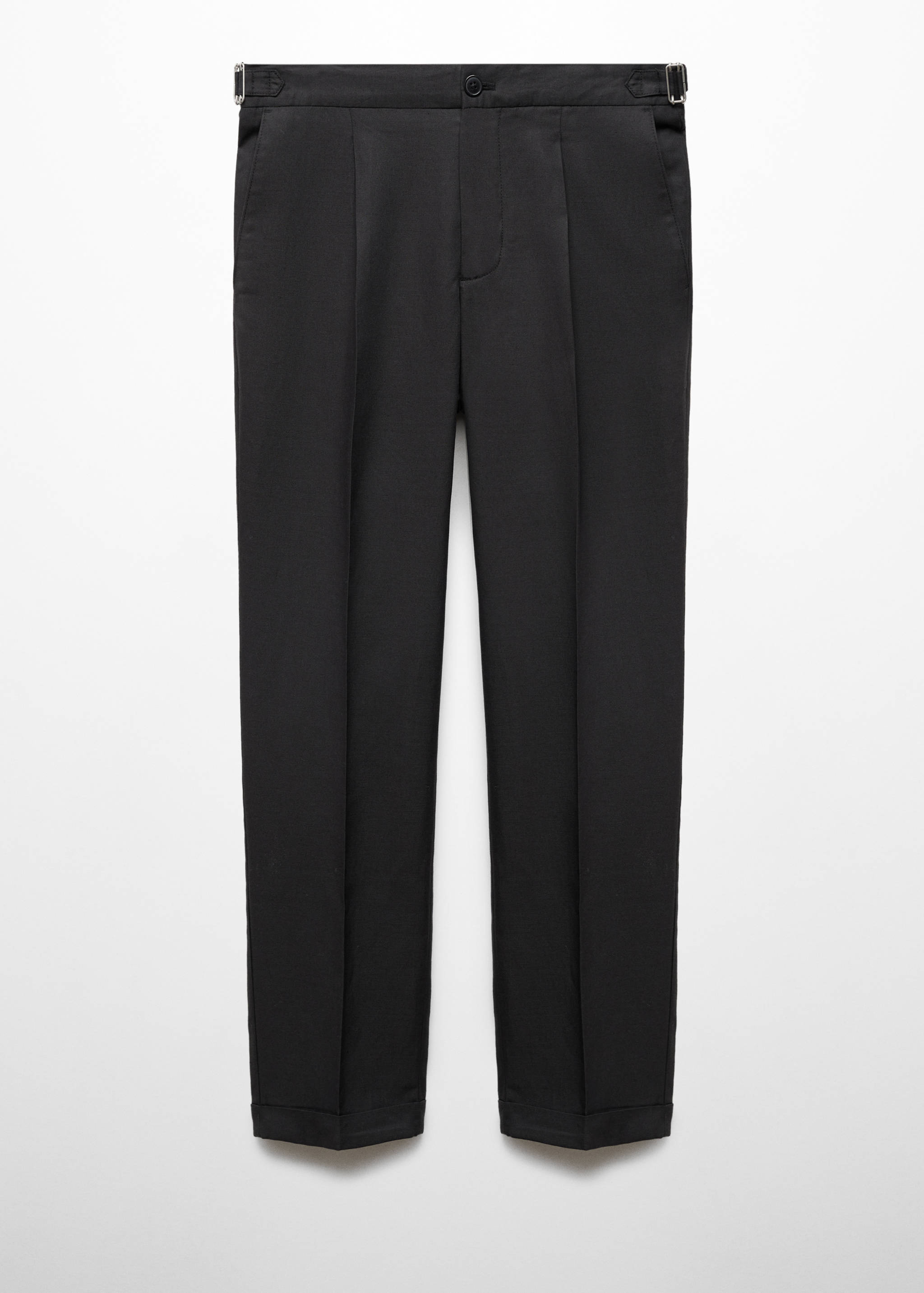 Pantaloni din amestec de in cu pense - Articol fără model