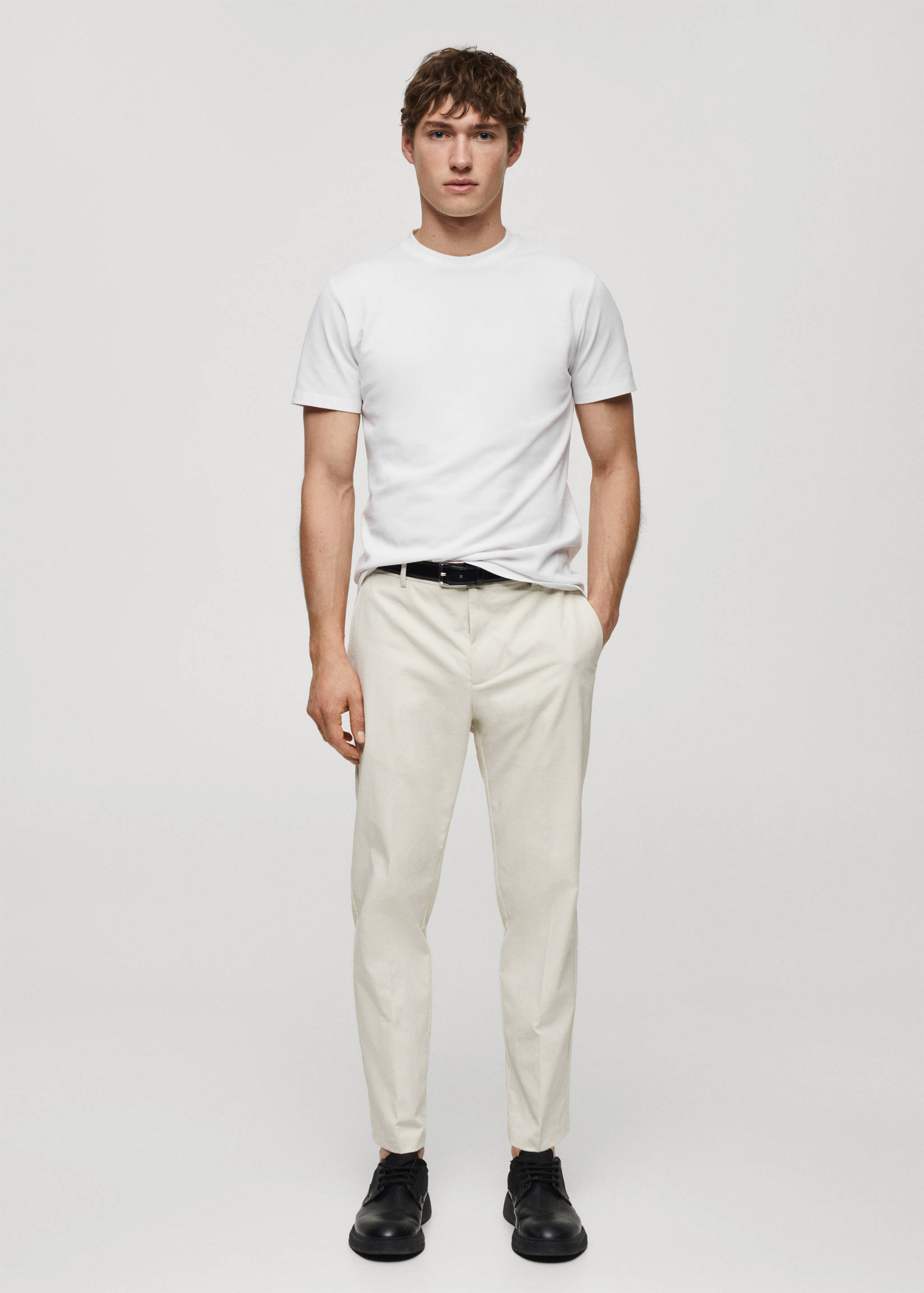Slim fit technical fabric pants - General plane