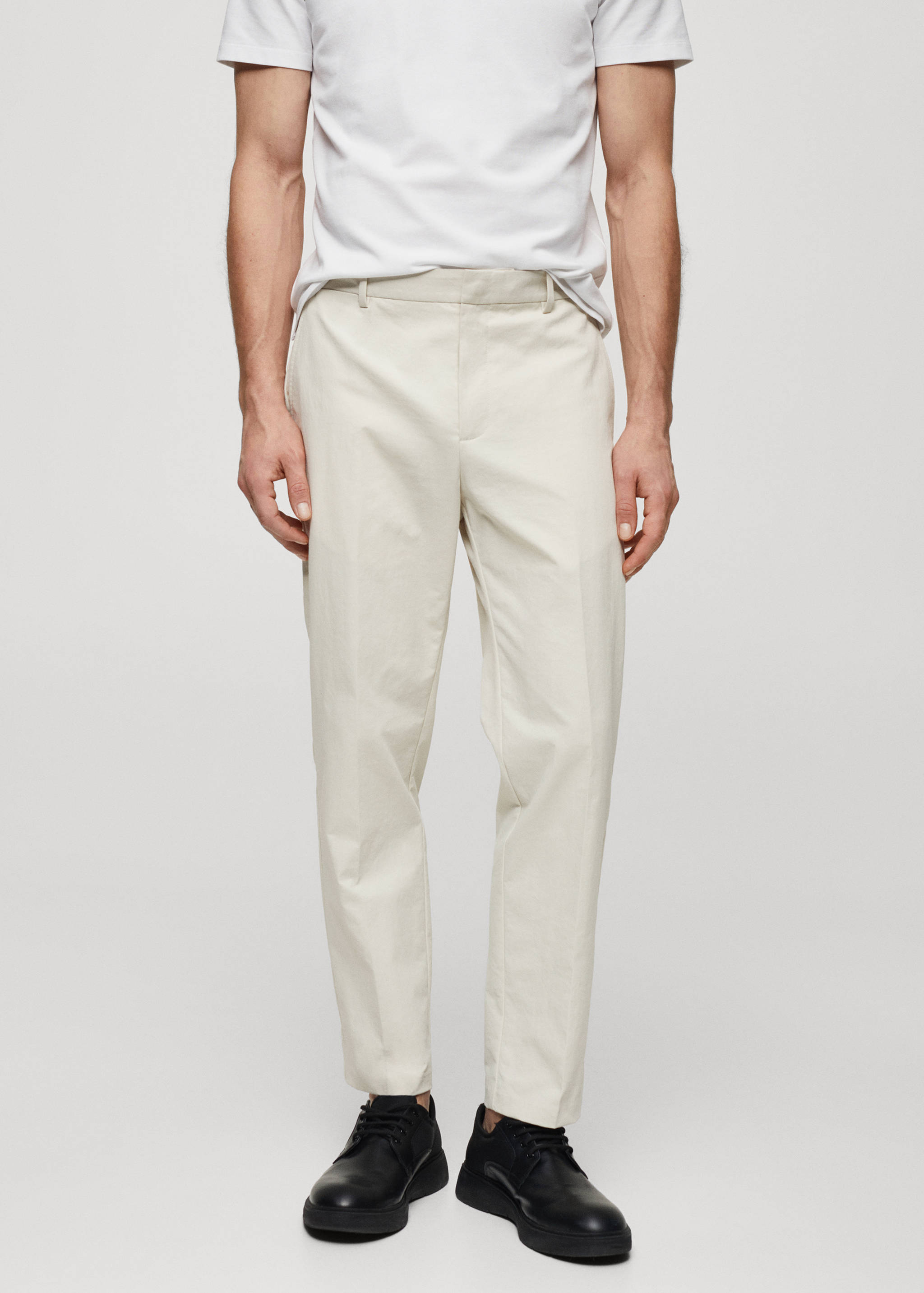 Slim fit technical fabric pants - Medium plane