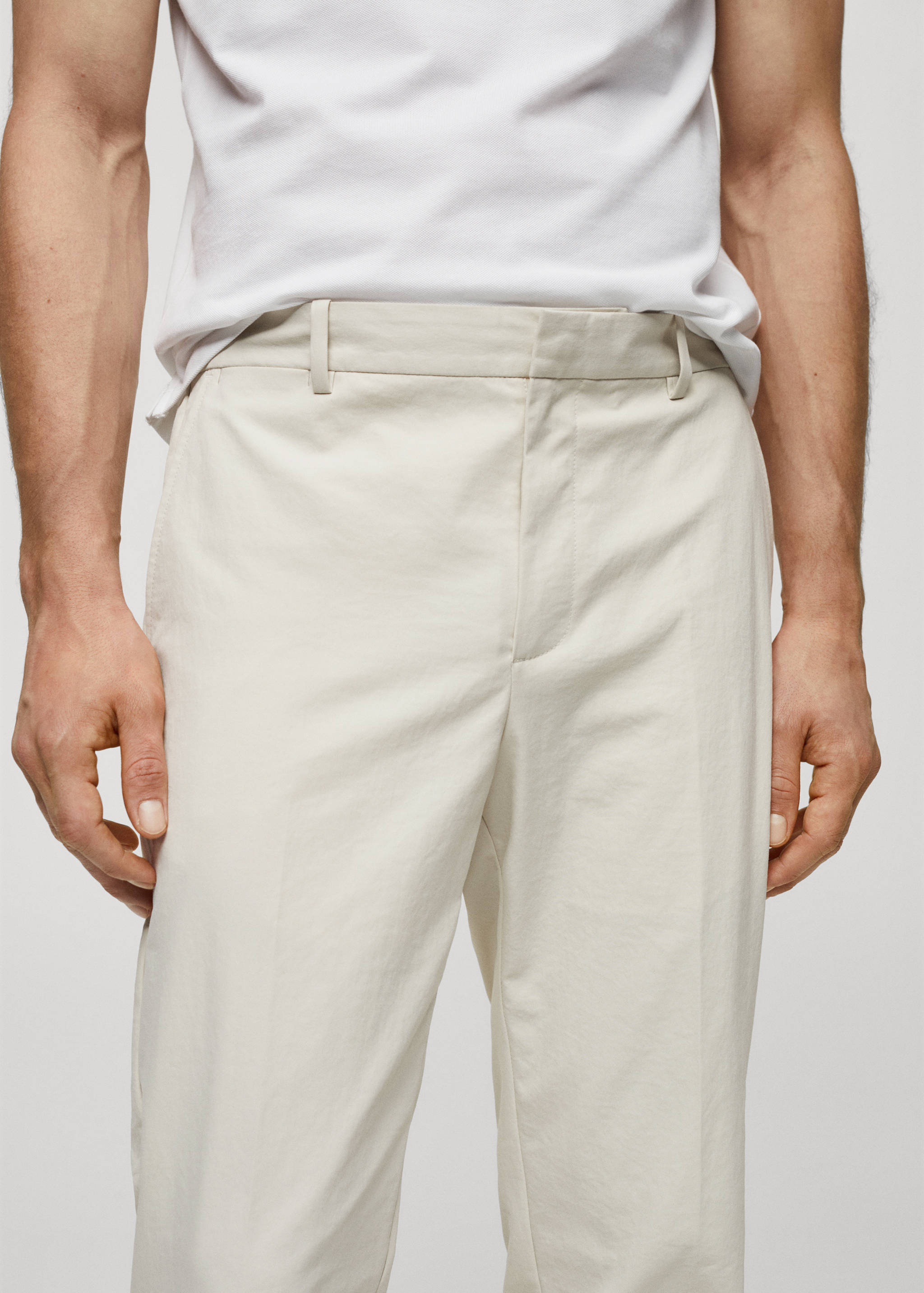 Slim fit technical fabric pants - Details of the article 1