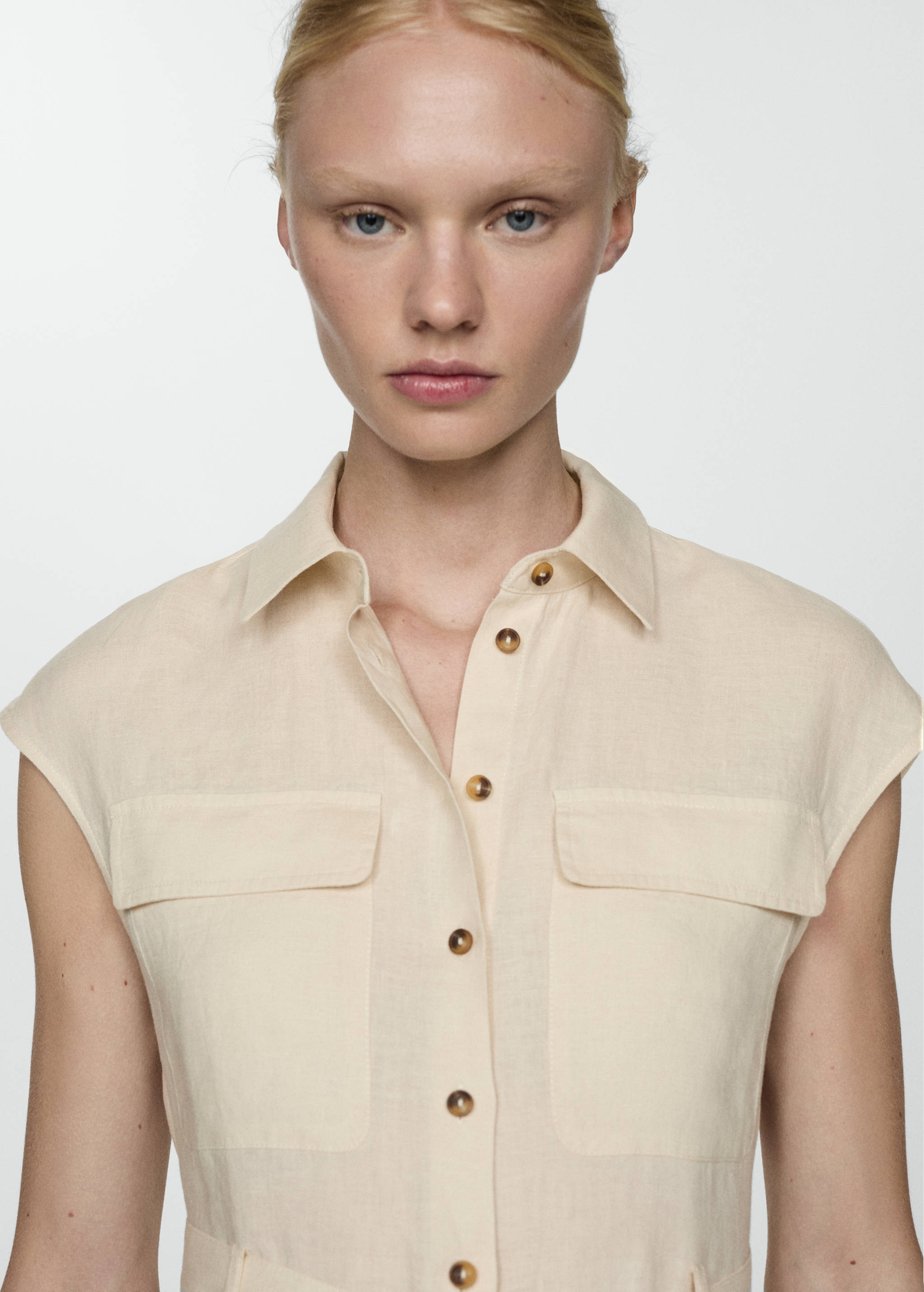 Hemdblusenkleid aus 100 % Leinen - Detail des Artikels 1