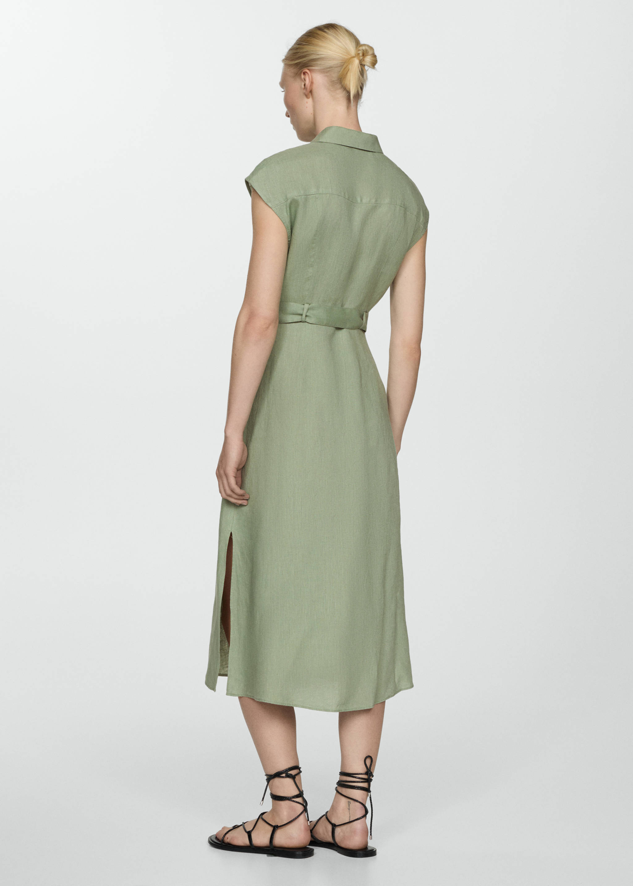 Hemdblusenkleid aus 100 % Leinen - Rückseite des Artikels