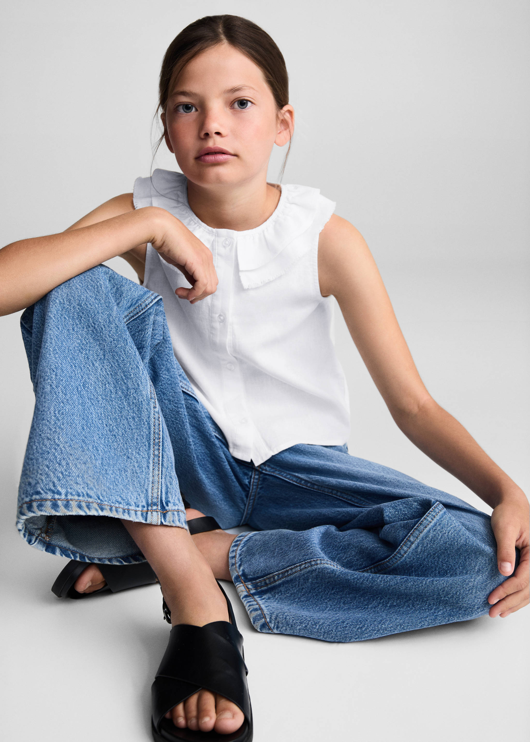 Lněná blůza s knoflíky - Detail zboží 2