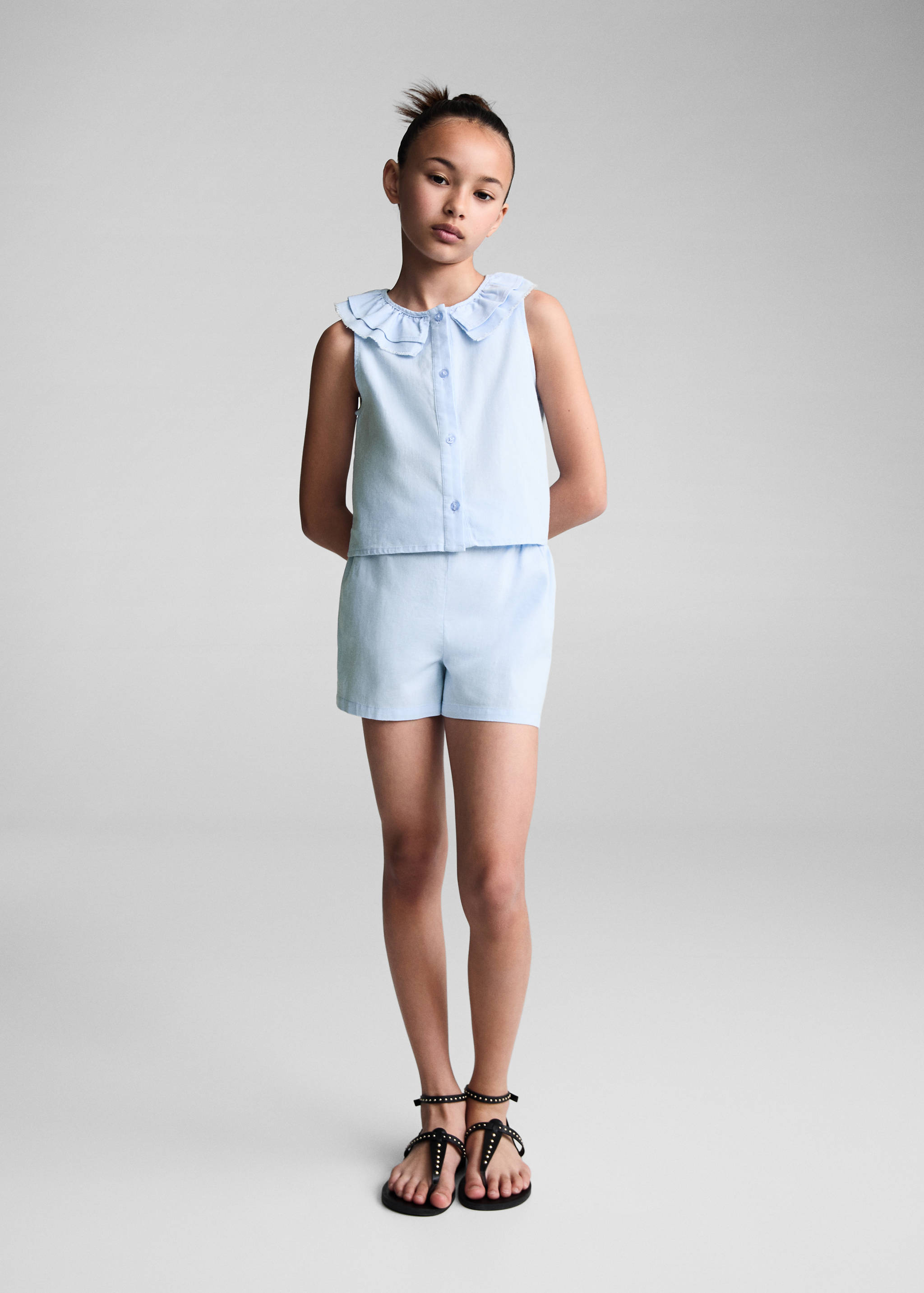 Lněná blůza s knoflíky - Celkový náhled