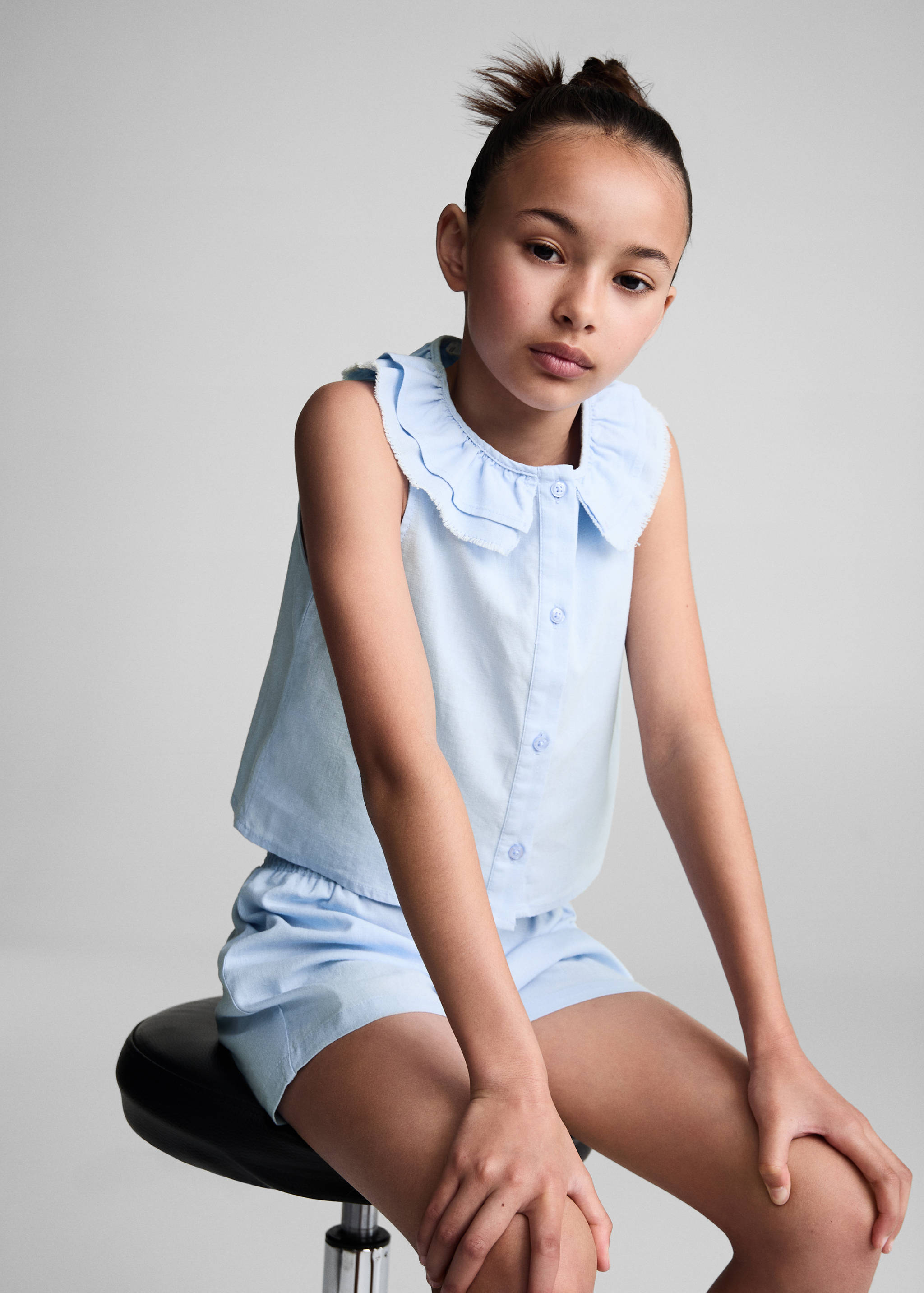 Lněná blůza s knoflíky - Detail zboží 2