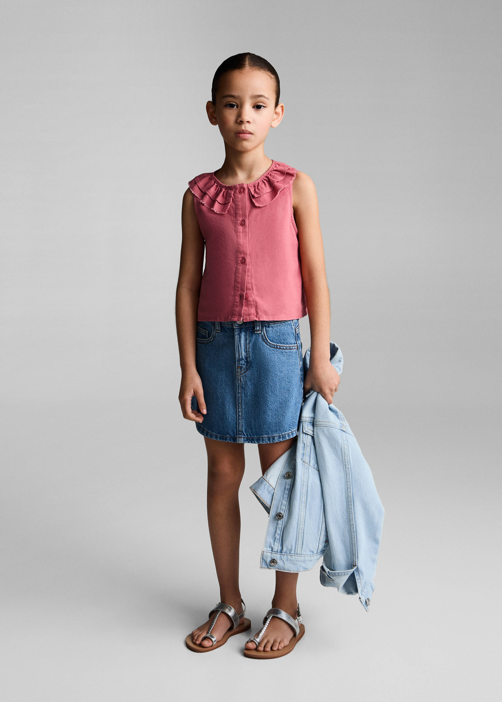 Lněná blůza s knoflíky - Celkový náhled