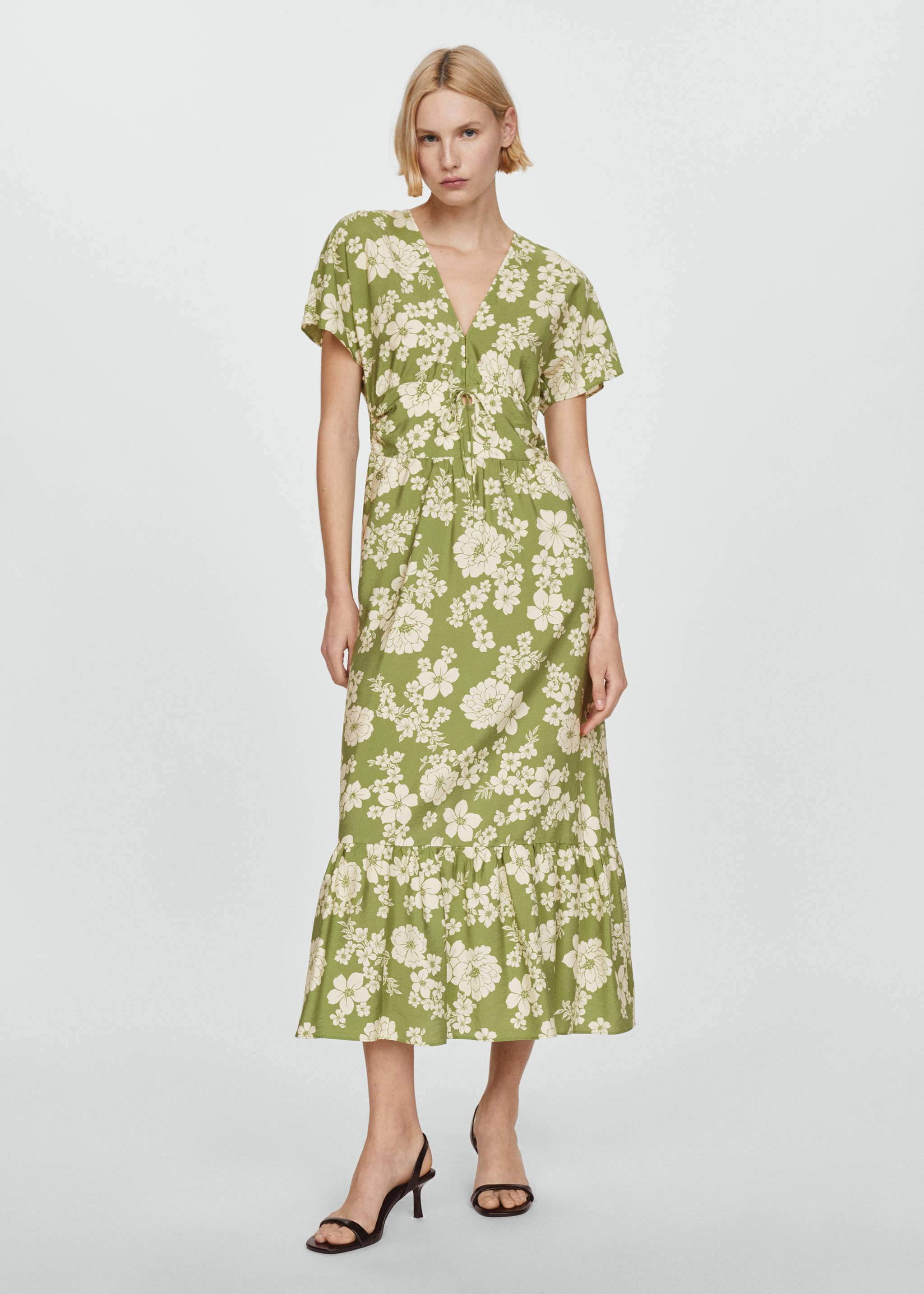 Printed cut-out detail dress - General plane