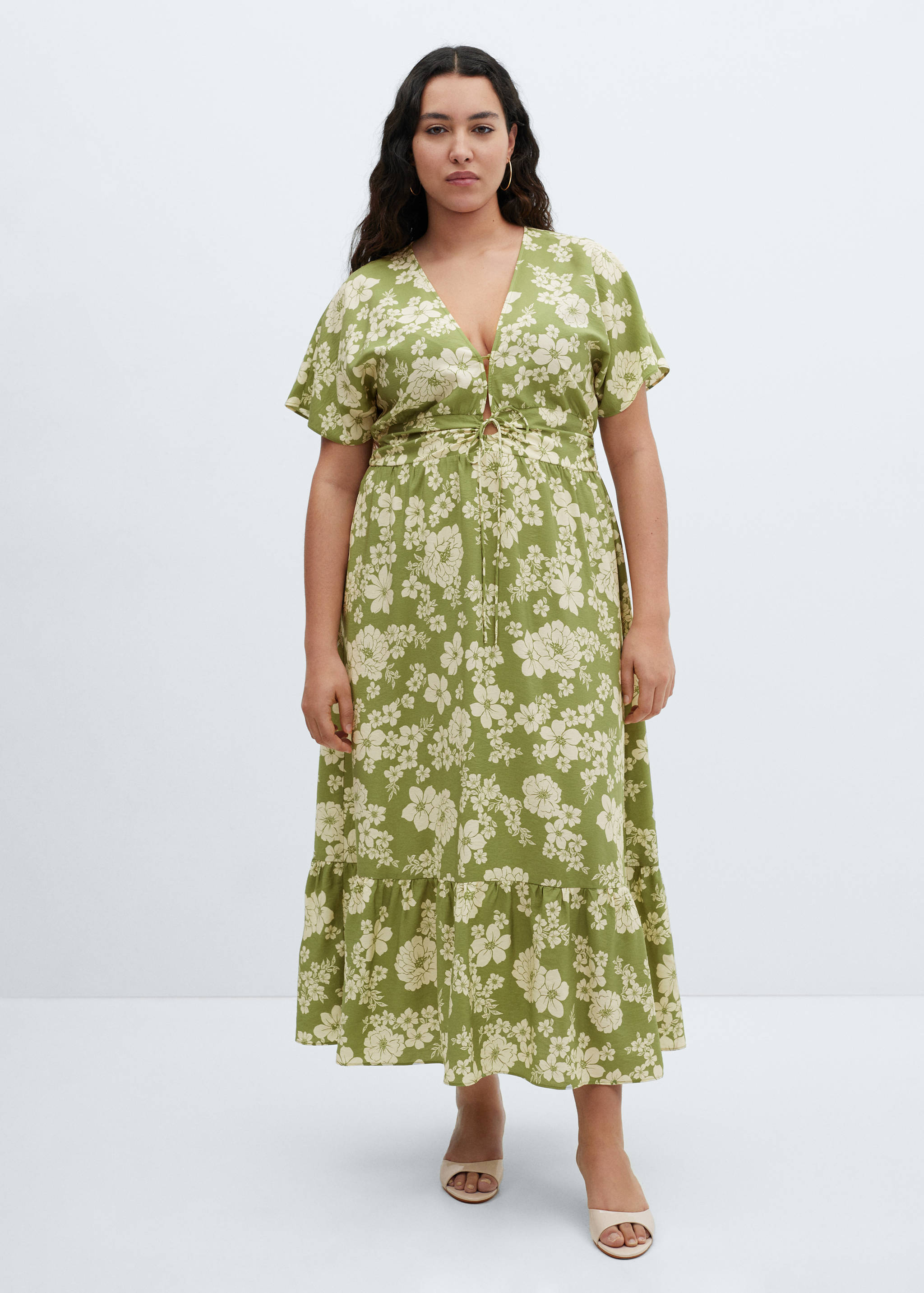 Printed cut-out detail dress - Details of the article 3