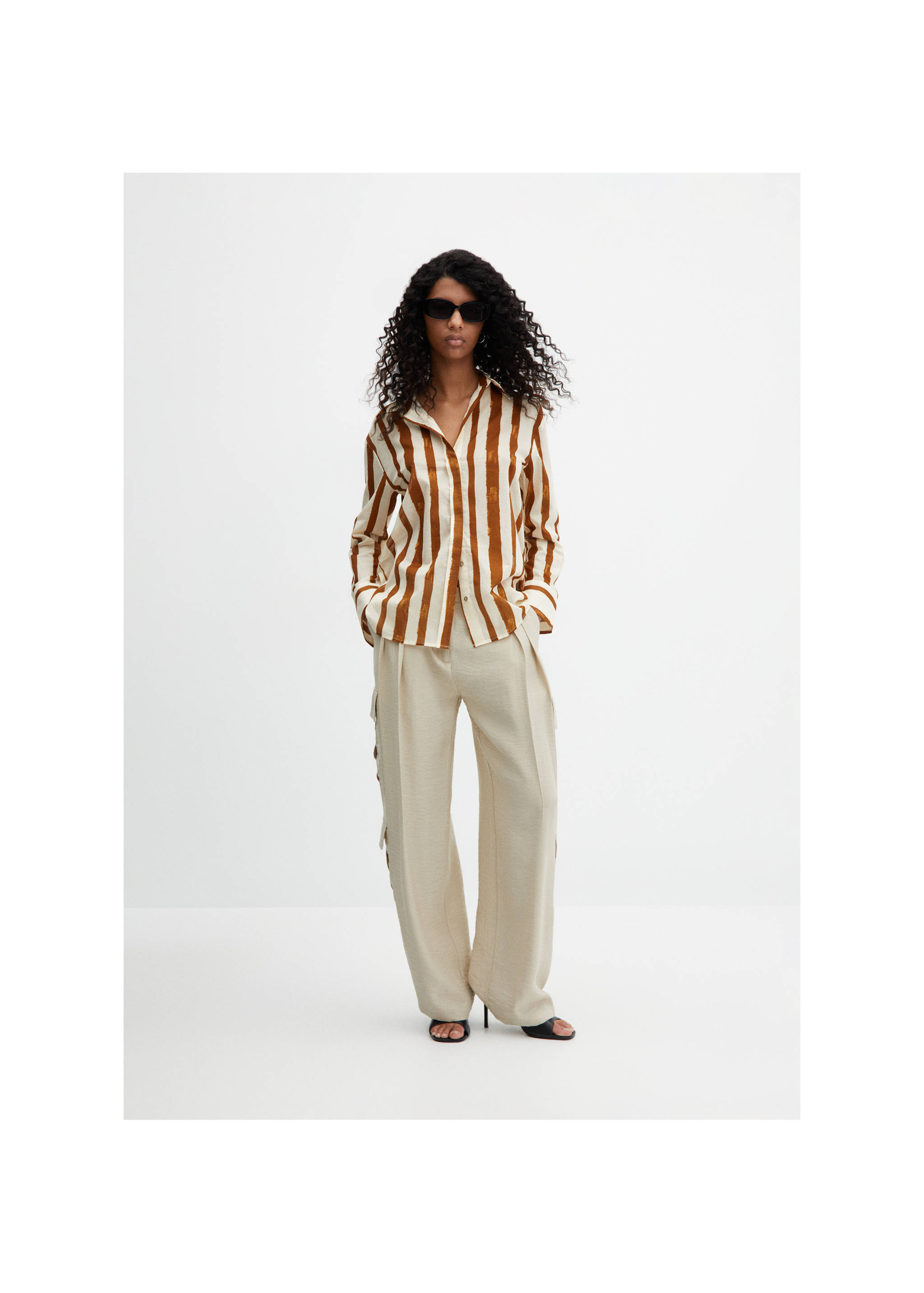 100% cotton striped shirt - General plane, Ecru. Ref: 67017124-00.