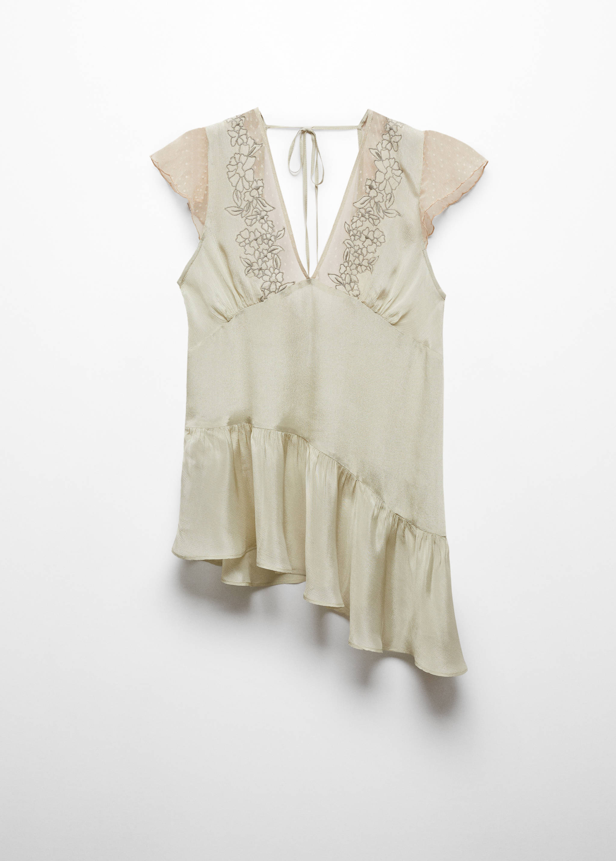 Embroidered asymmetric blouse - Article without model