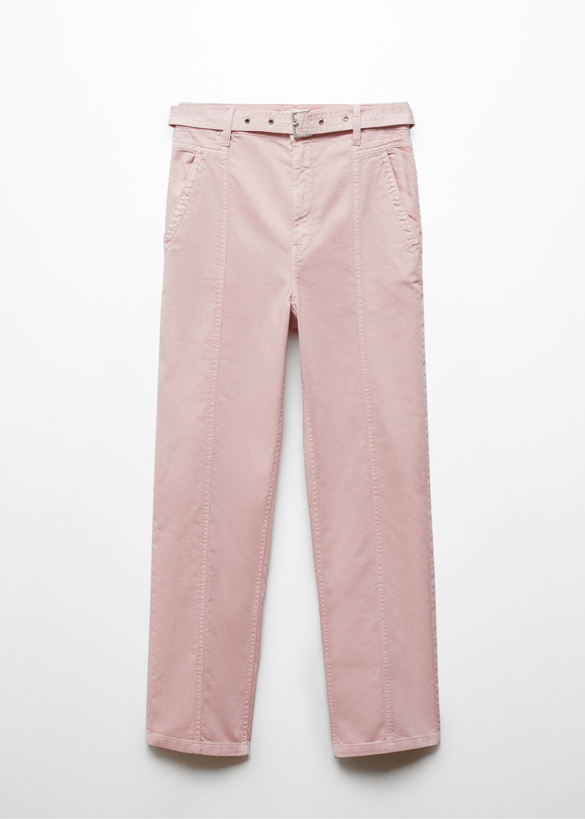 Slouchy jeans with hem and belt - Article without model, Light/Pastel Purple. Ref: 67017127-00.