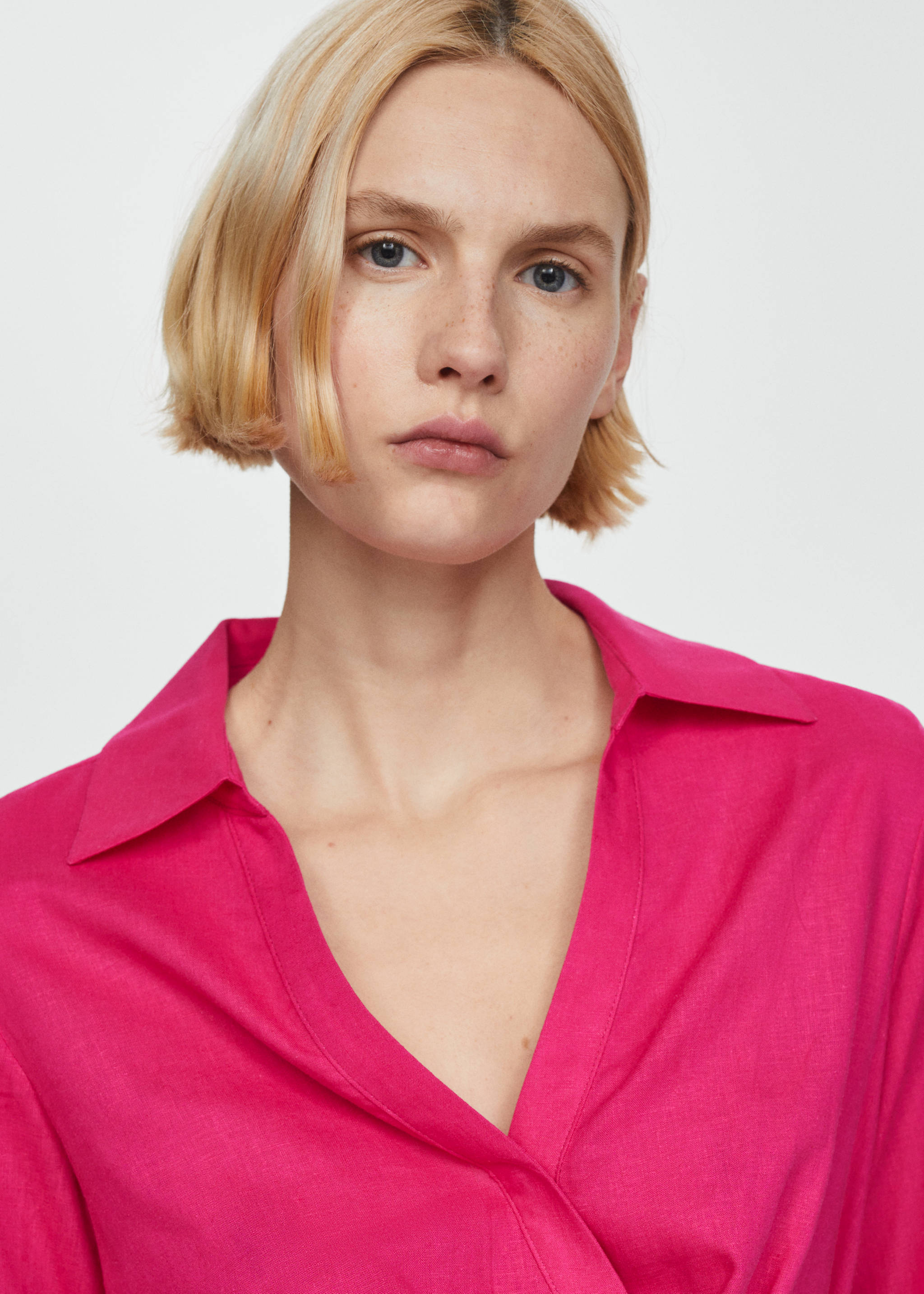 Leinen-Hemdblusenkleid mit Schleife - Detail des Artikels 1