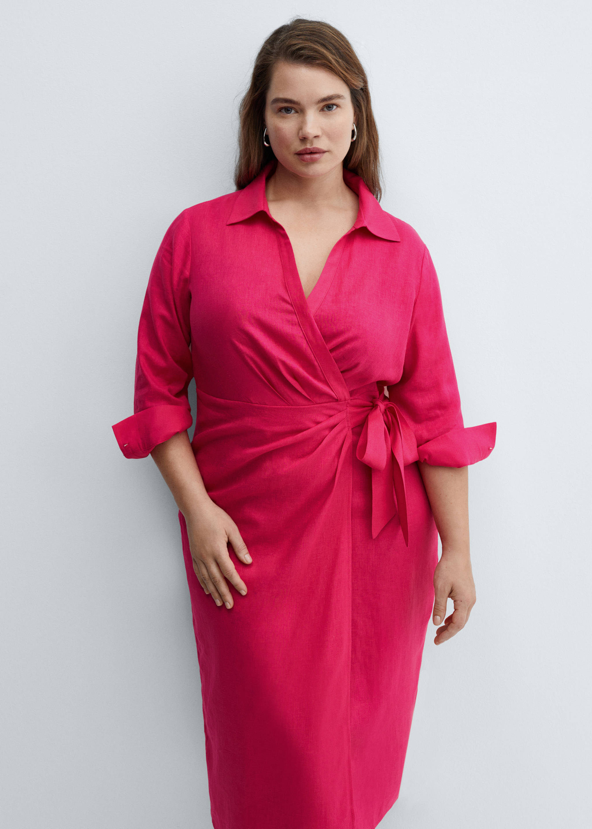 Leinen-Hemdblusenkleid mit Schleife - Detail des Artikels 5