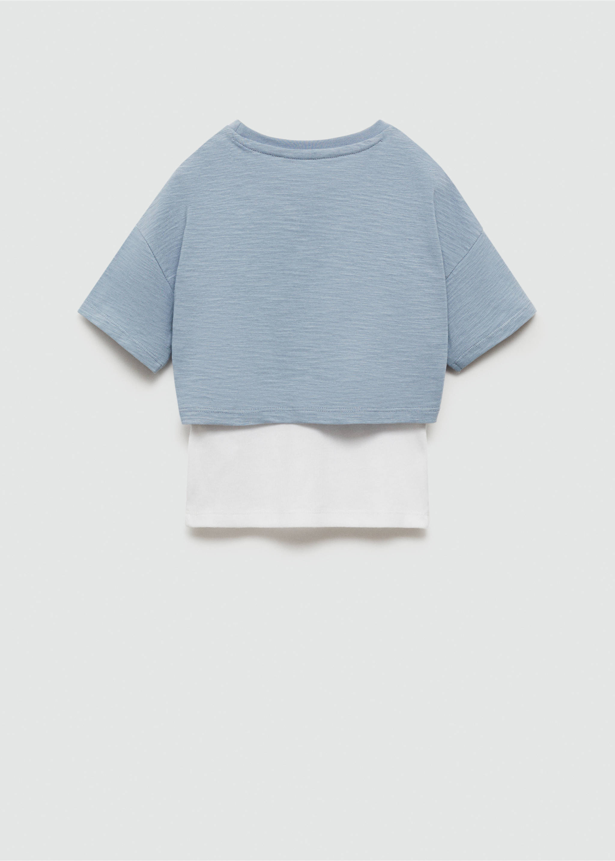 T-shirt imprimé double épaisseur - Verso de l’article, Bleu. Ref: 67017136-00.