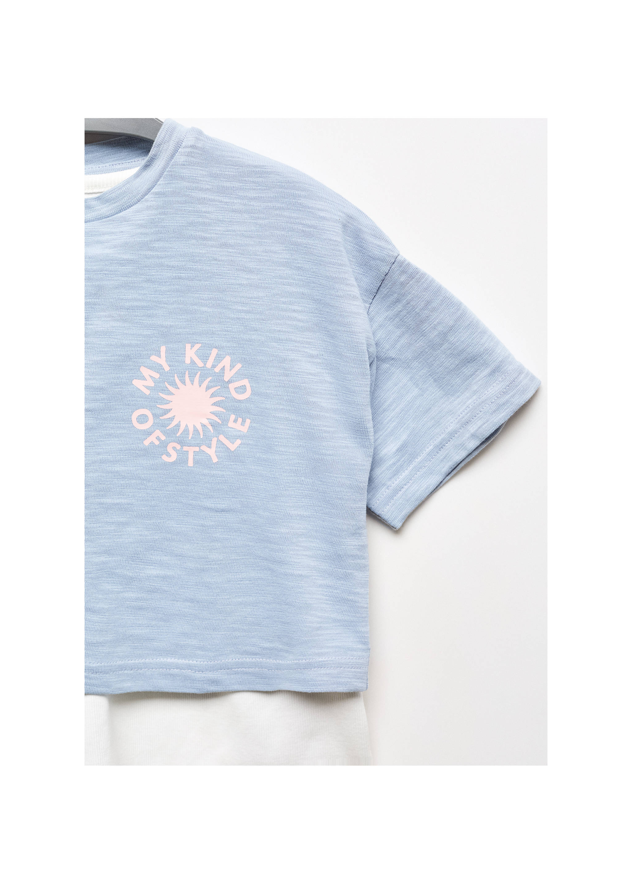 T-shirt imprimé double épaisseur - Détail de l'article 8, Bleu. Ref: 67017136-00.