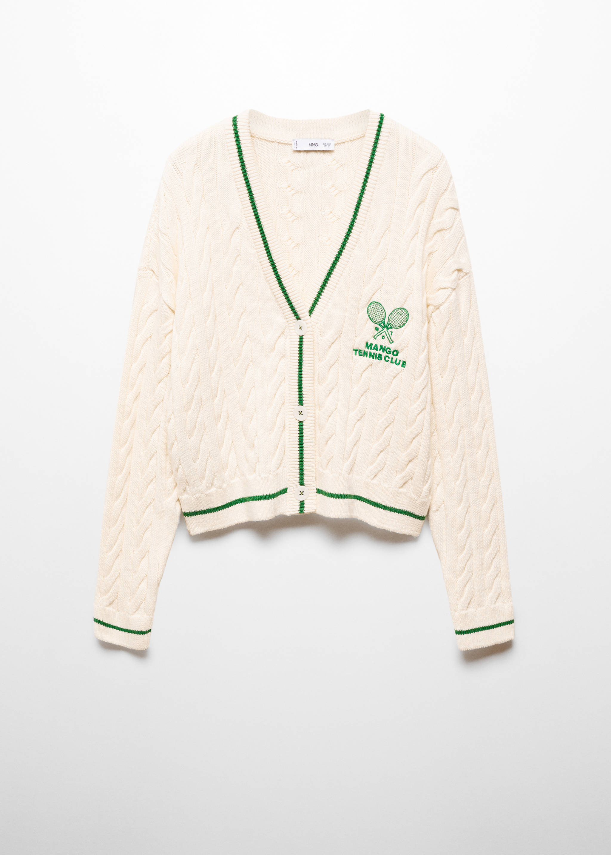 Contrast-detail braided cardigan - Article without model