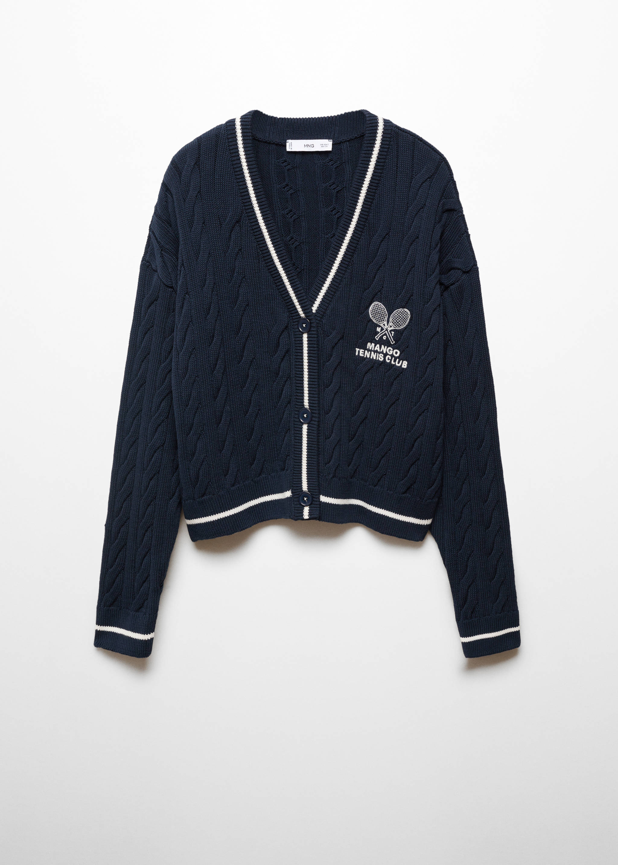 Contrast-detail braided cardigan - Article without model