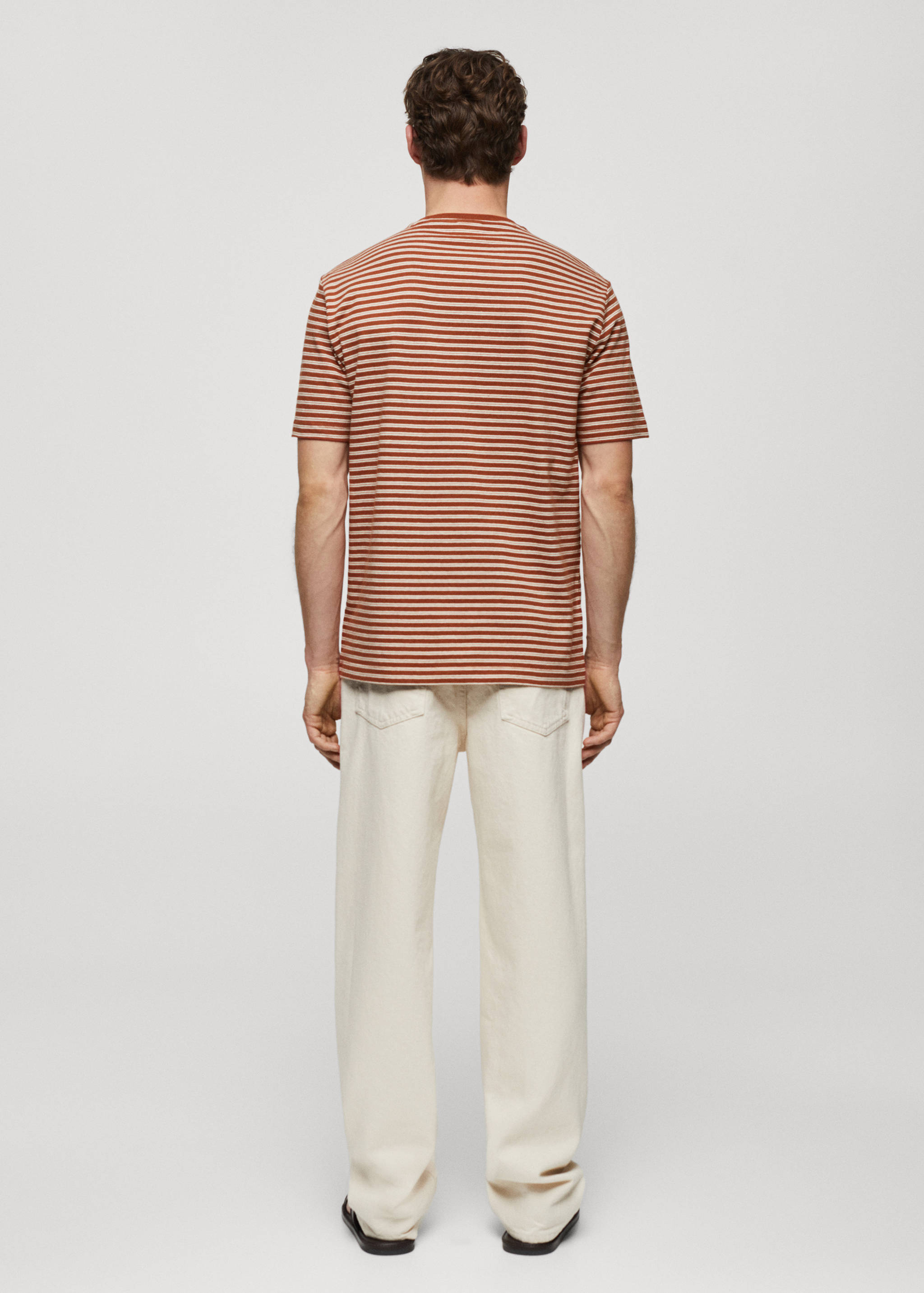 Striped cotton linen-blend T-shirt - Reverse of the article