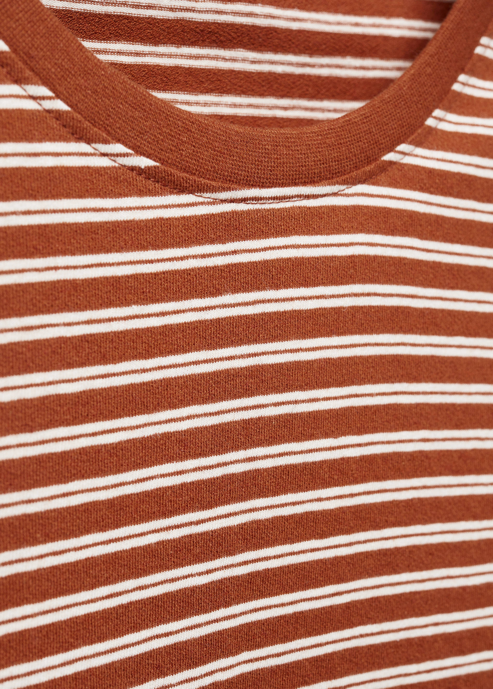 Striped cotton linen-blend T-shirt - Details of the article 8