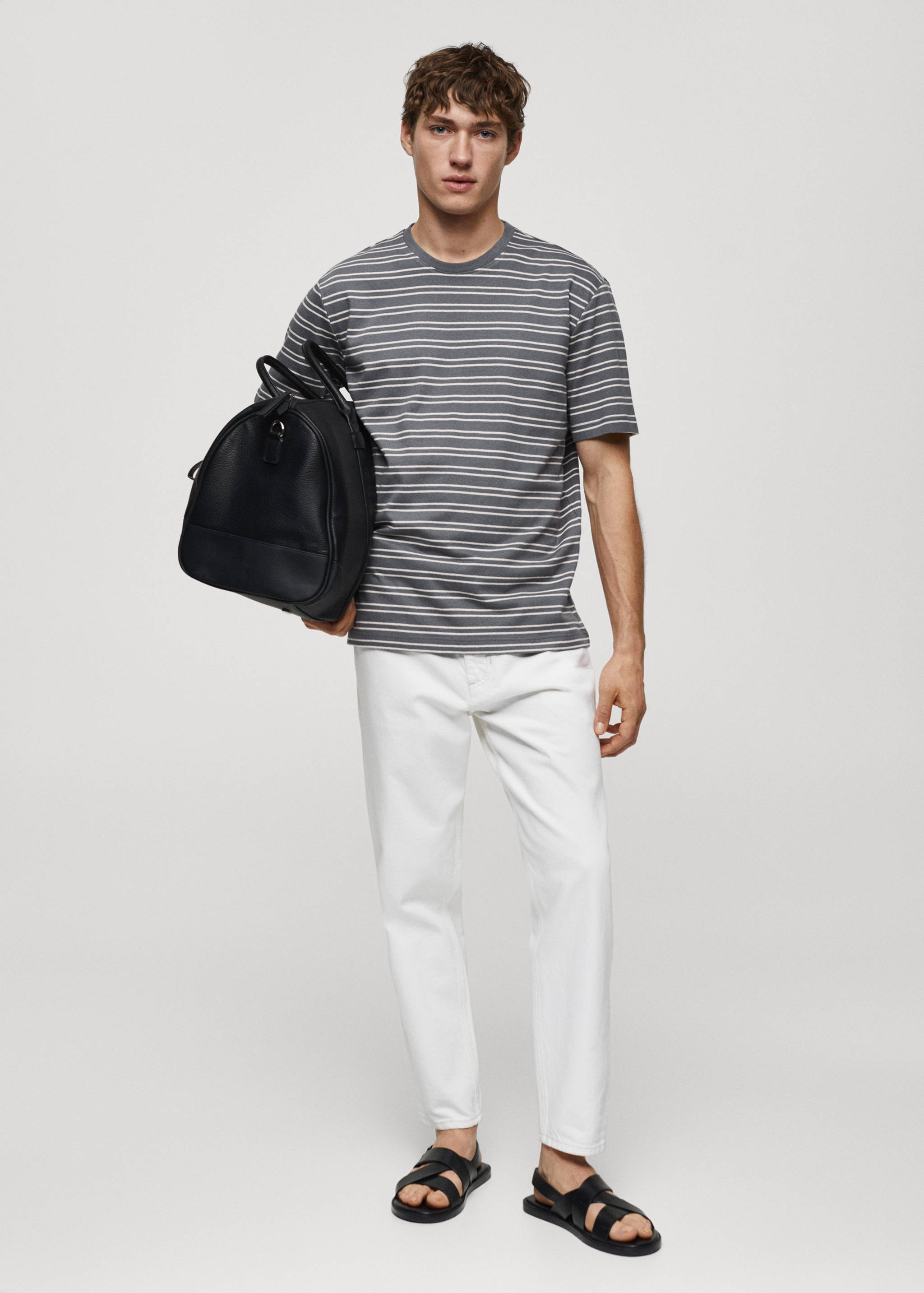 Gestreiftes Leinen-T-Shirt - Allgemeine Ansicht