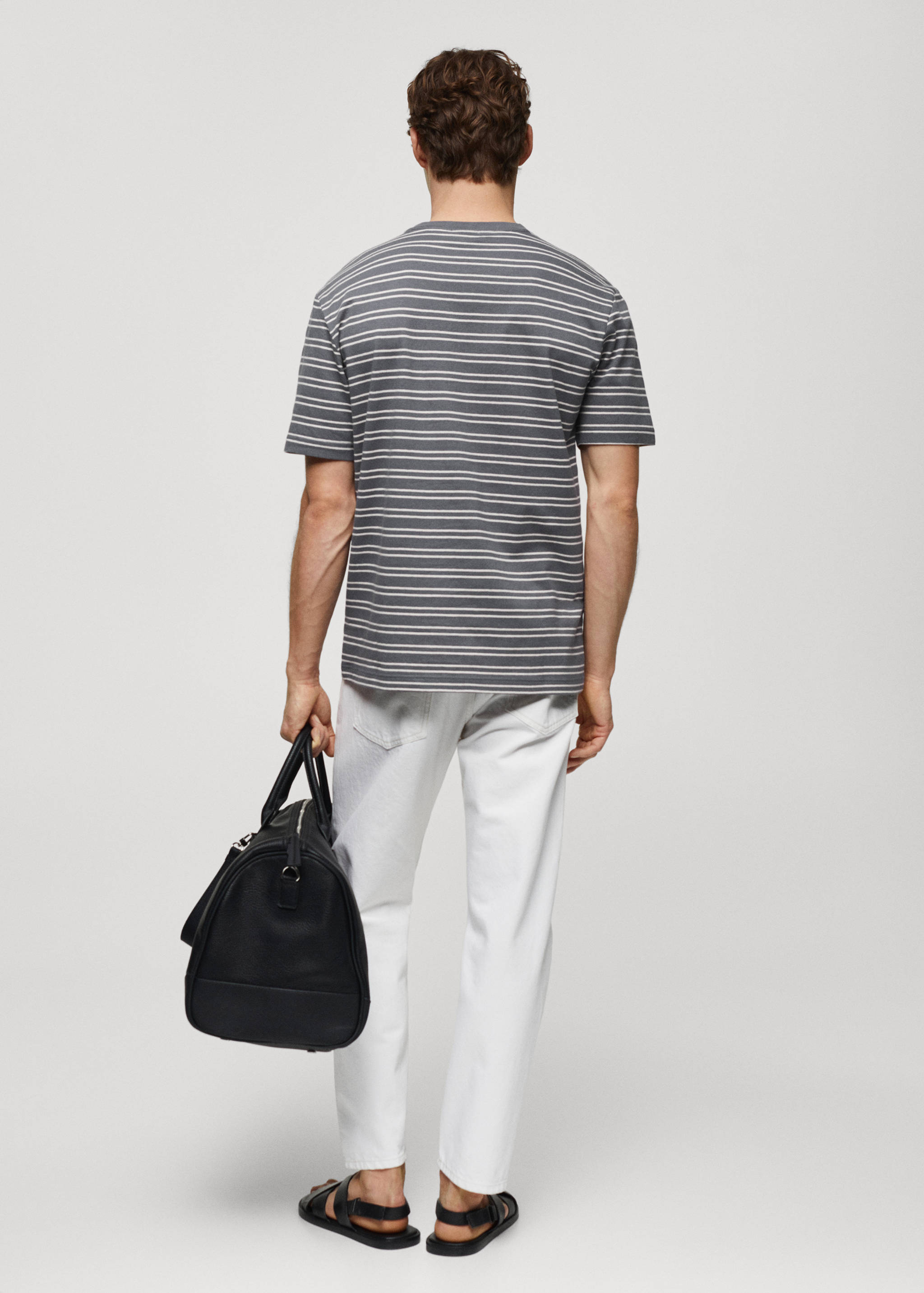 Gestreiftes Leinen-T-Shirt - Rückseite des Artikels