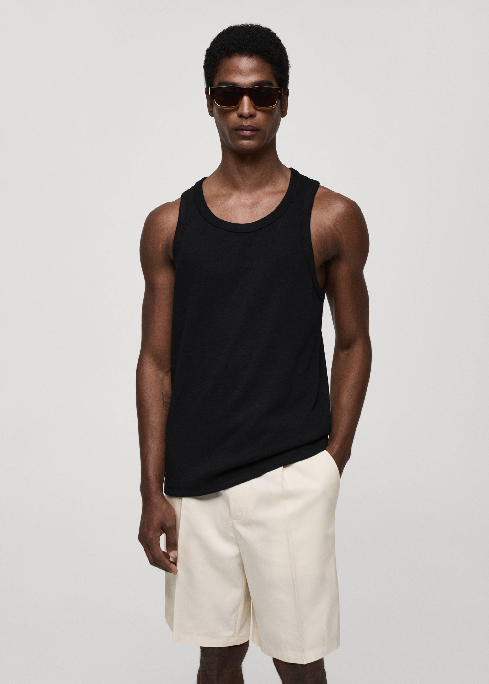 Trägershirt aus Baumwolle - Mittlere Ansicht