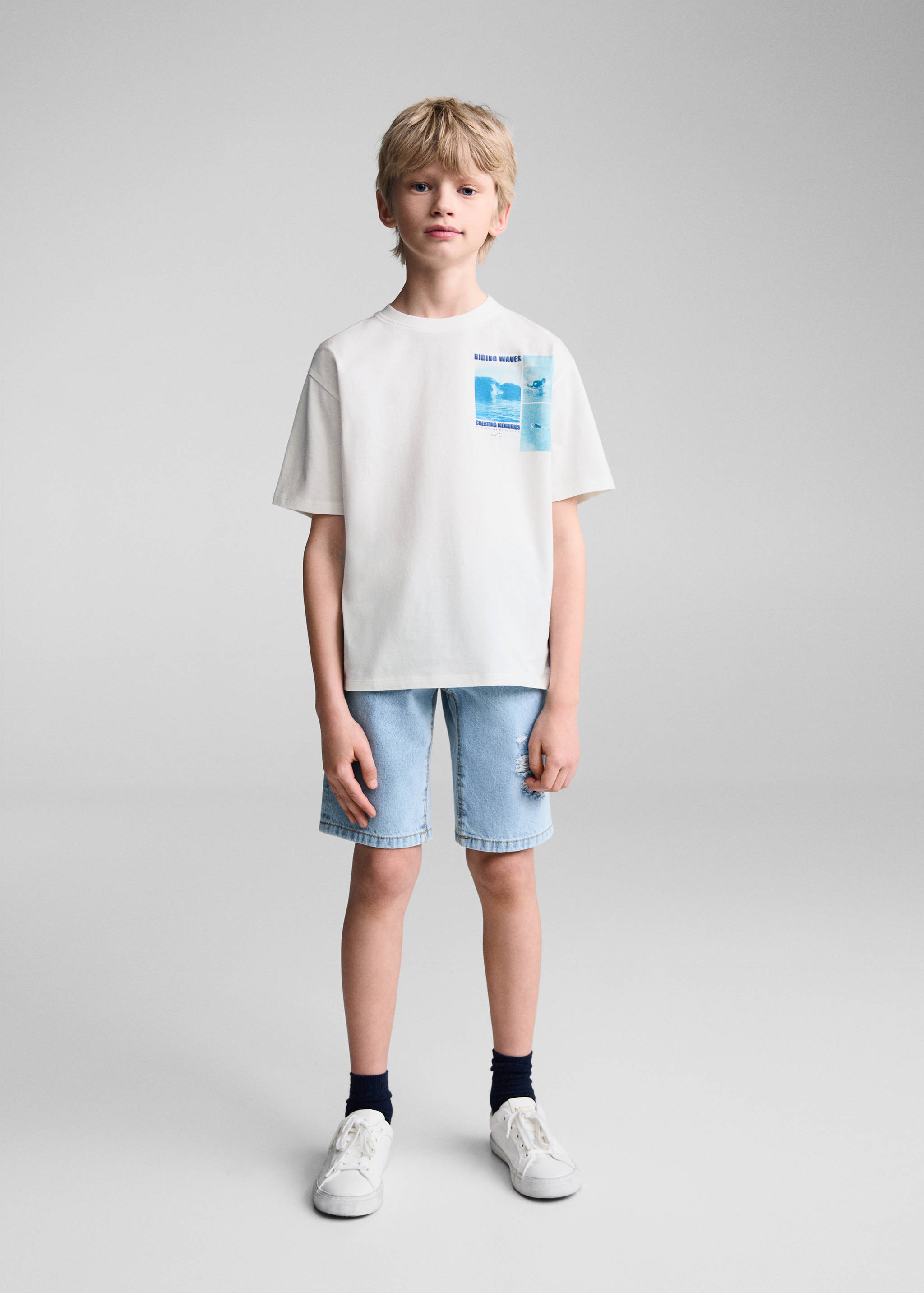 Printed cotton-blend T-shirt - General plane