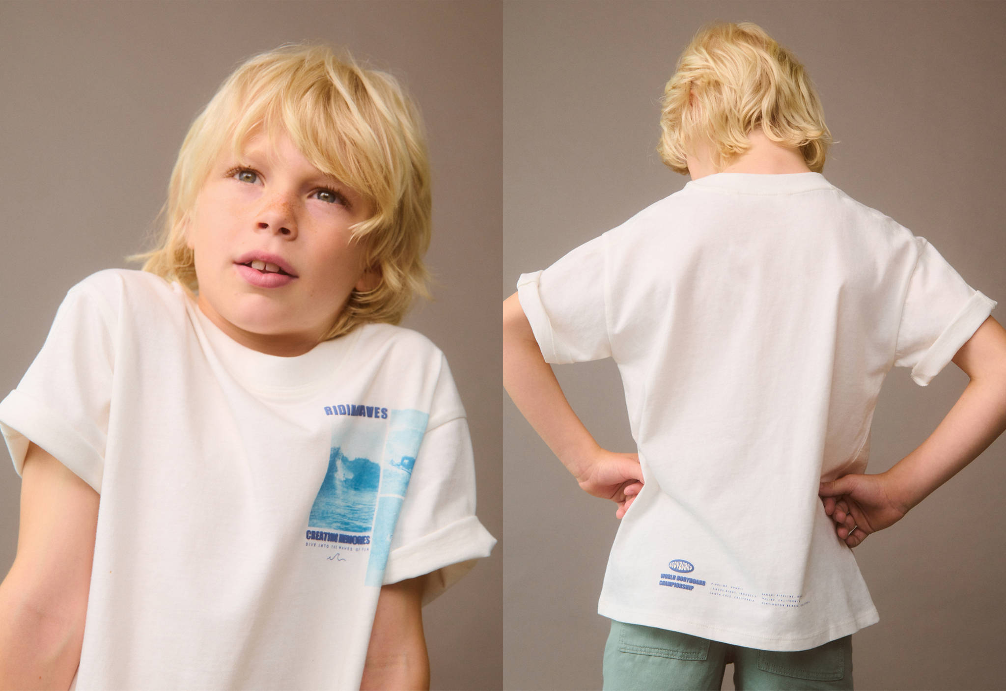 Printed cotton-blend T-shirt - Panoramic plane