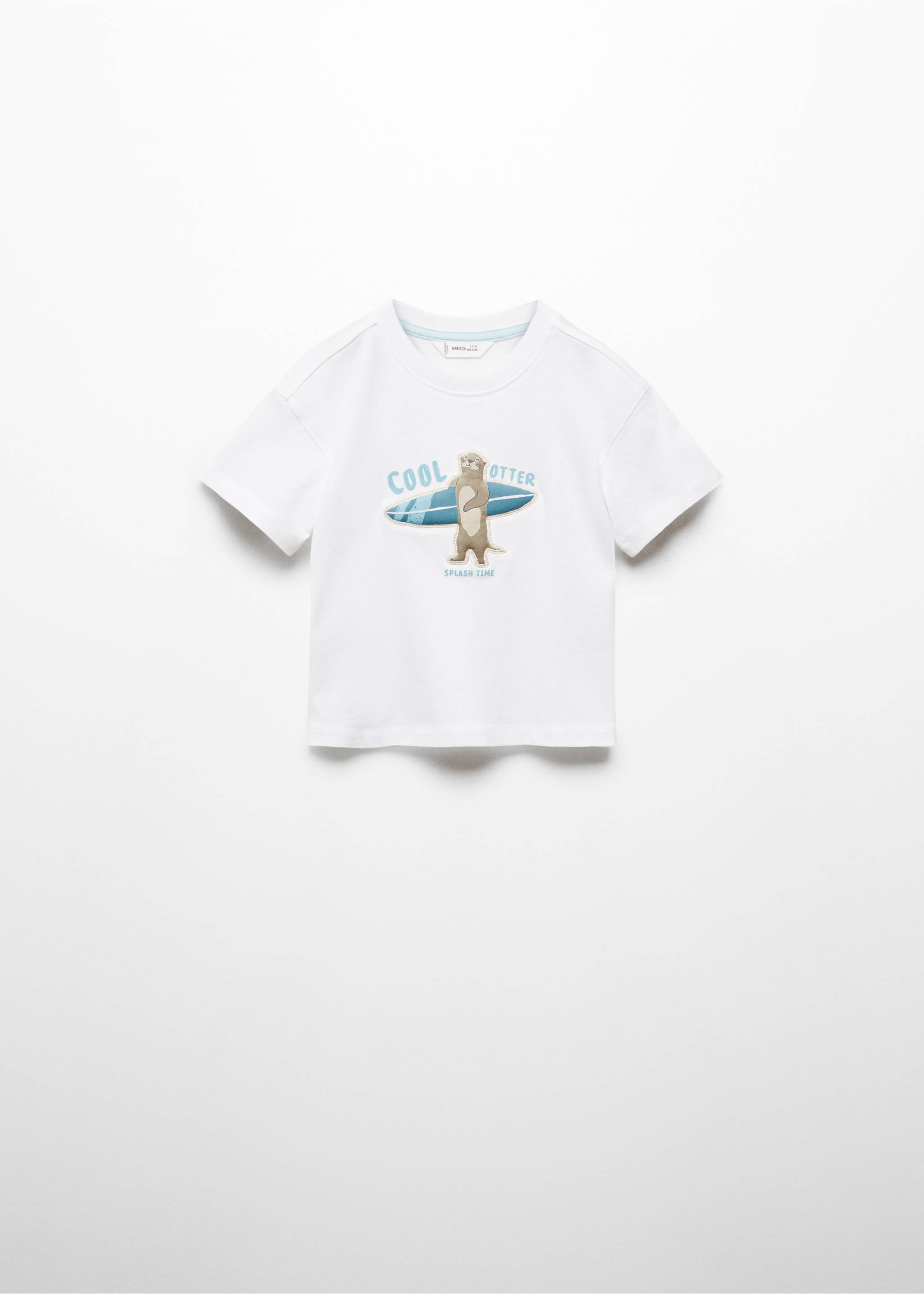 Bedrucktes Baumwoll-T-Shirt - Artikel ohne Model, Cremeweiß. Ref: 67017920-00.