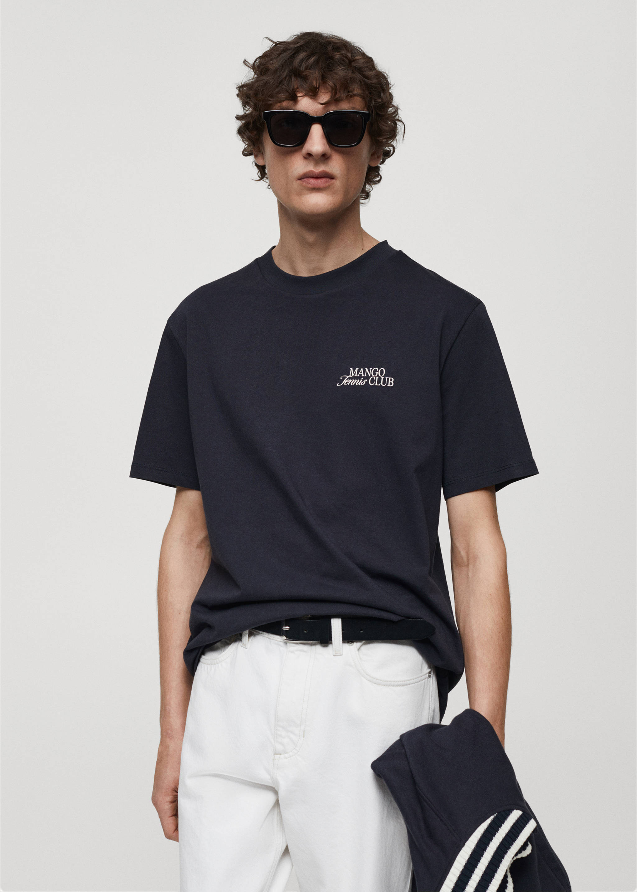 Gemustertes Regular-Fit-T-Shirt aus Baumwolle - Mittlere Ansicht