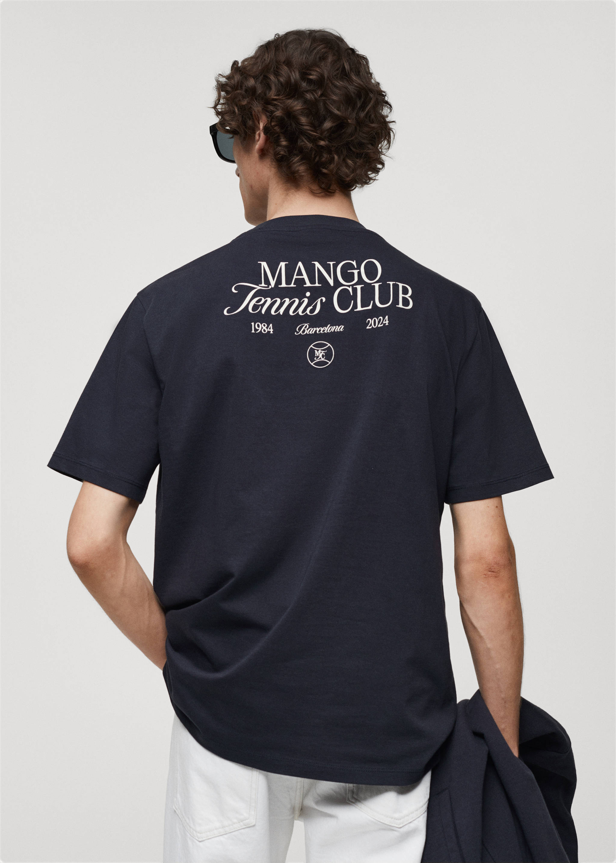 Gemustertes Regular-Fit-T-Shirt aus Baumwolle - Rückseite des Artikels