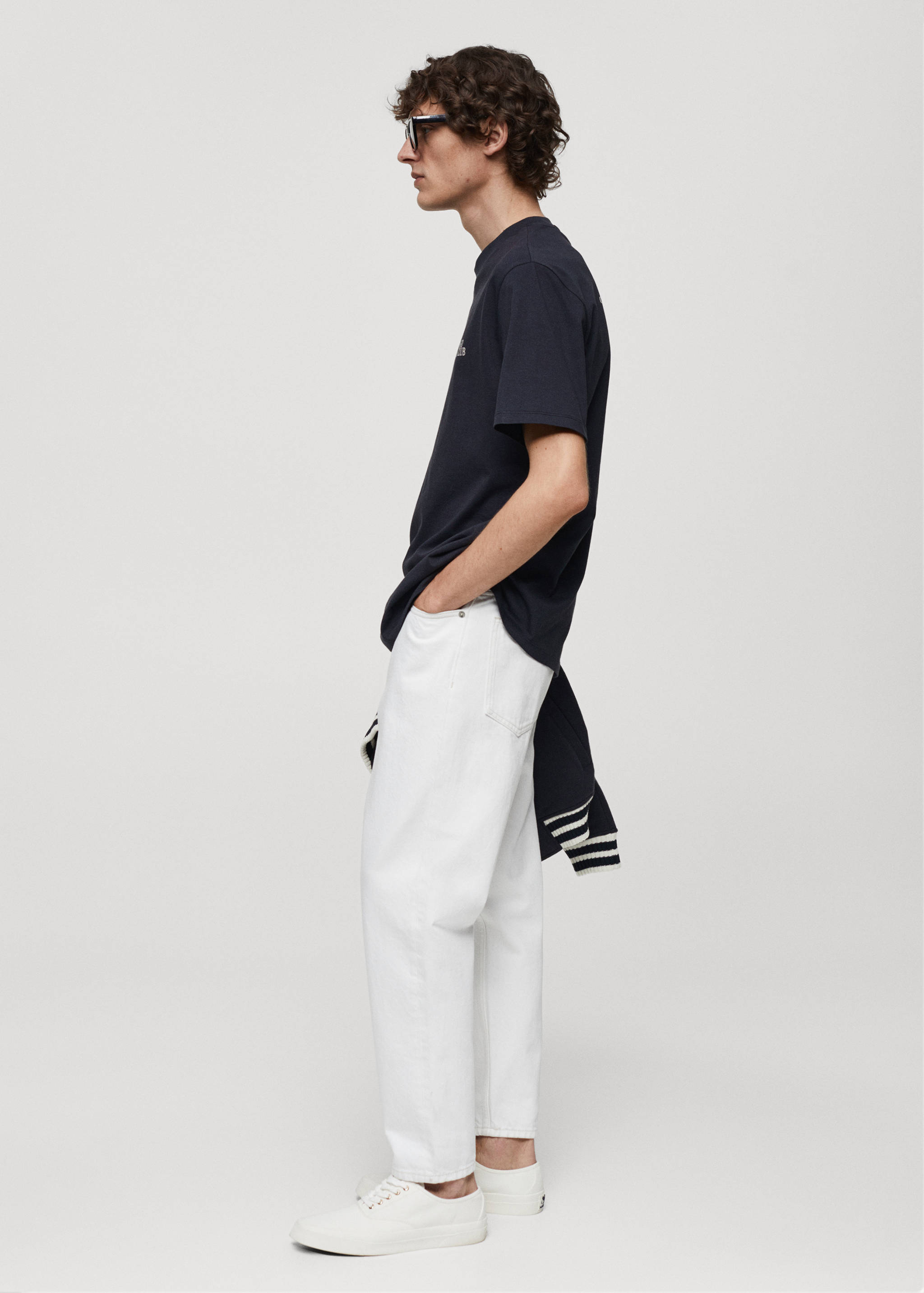 Gemustertes Regular-Fit-T-Shirt aus Baumwolle - Detail des Artikels 2