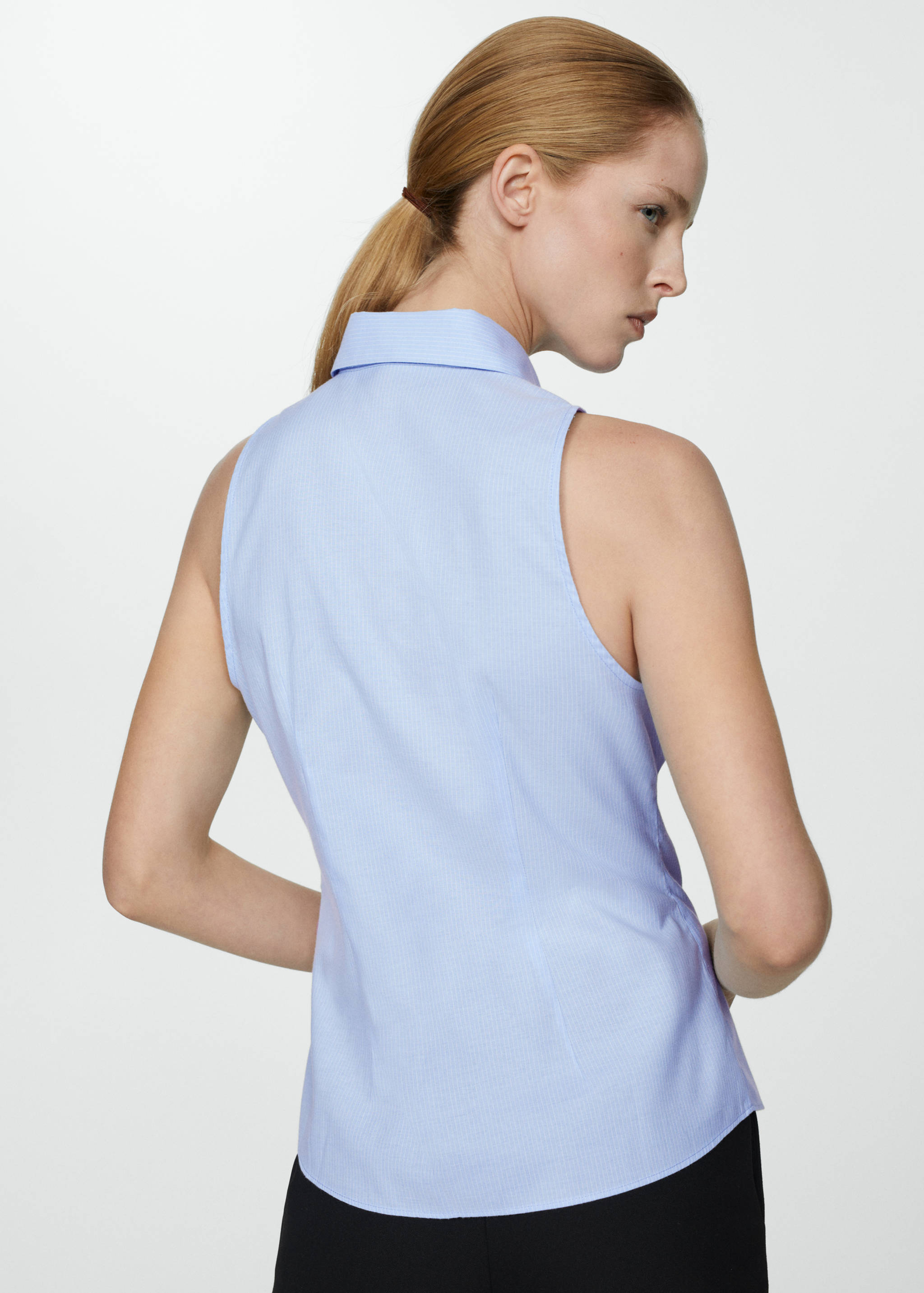 Ärmelloses Streifenhemd - Rückseite des Artikels