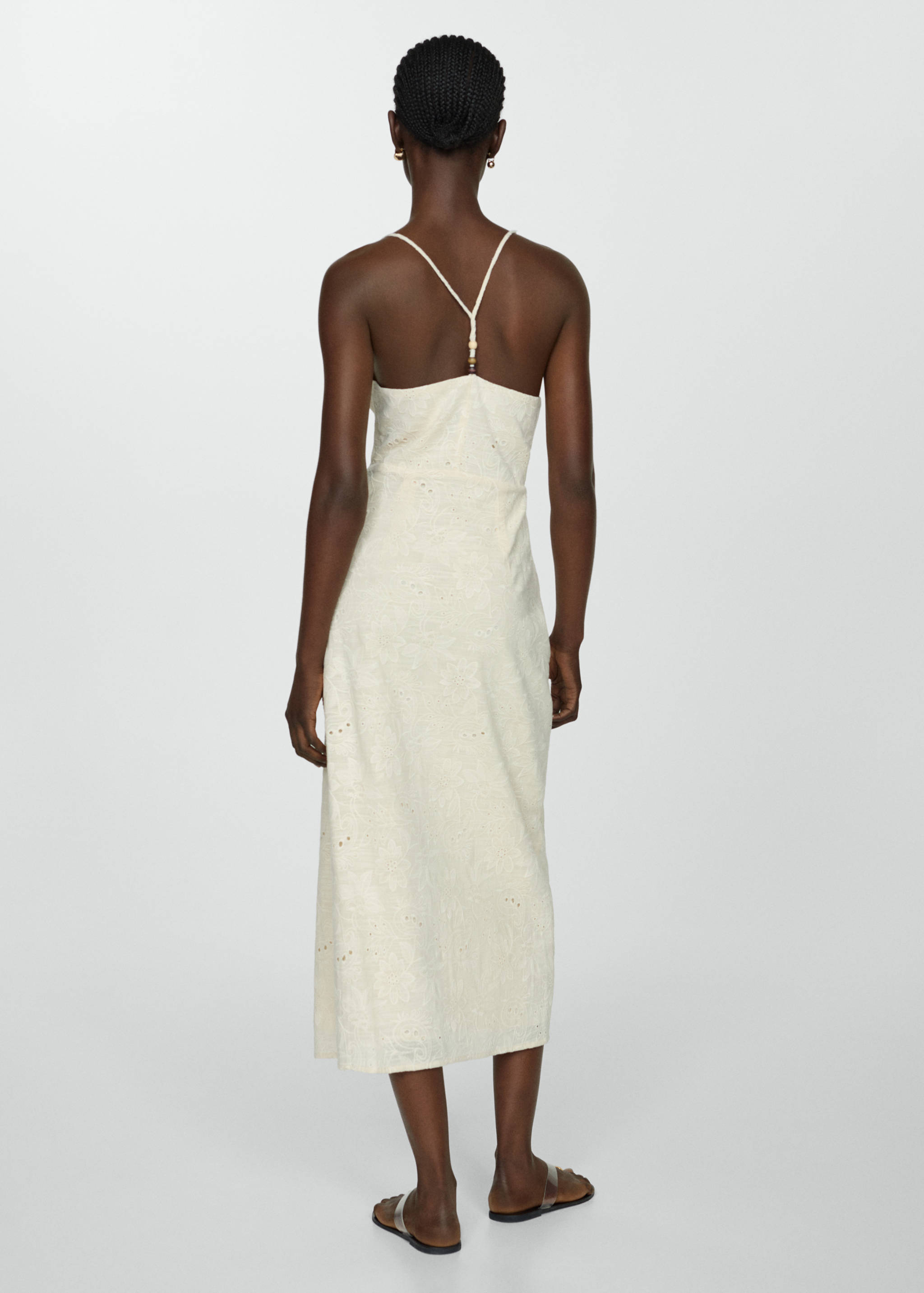 Vestito ricamo spacco laterale - Retro dell'articolo