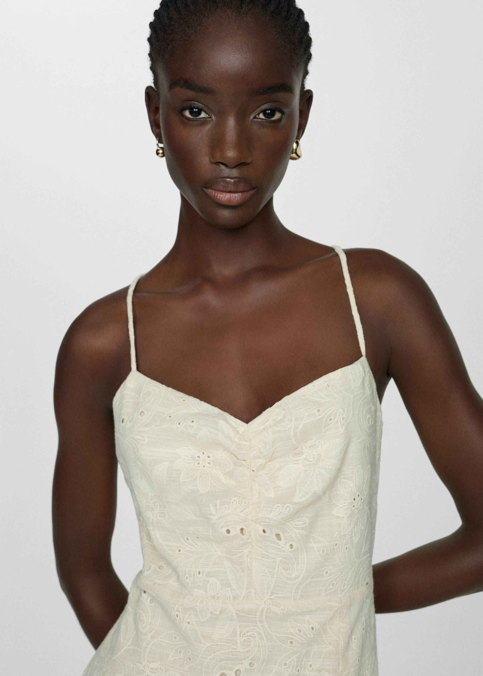 Vestito ricamo spacco laterale - Dettaglio dell'articolo 1