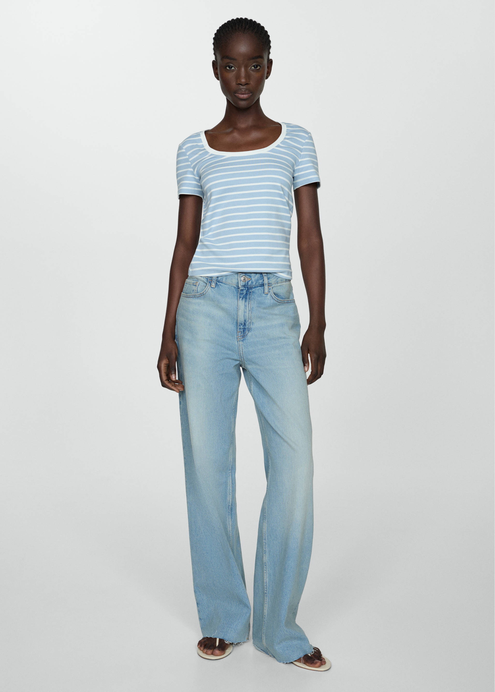 Gestreiftes Baumwoll-Shirt - Allgemeine Ansicht