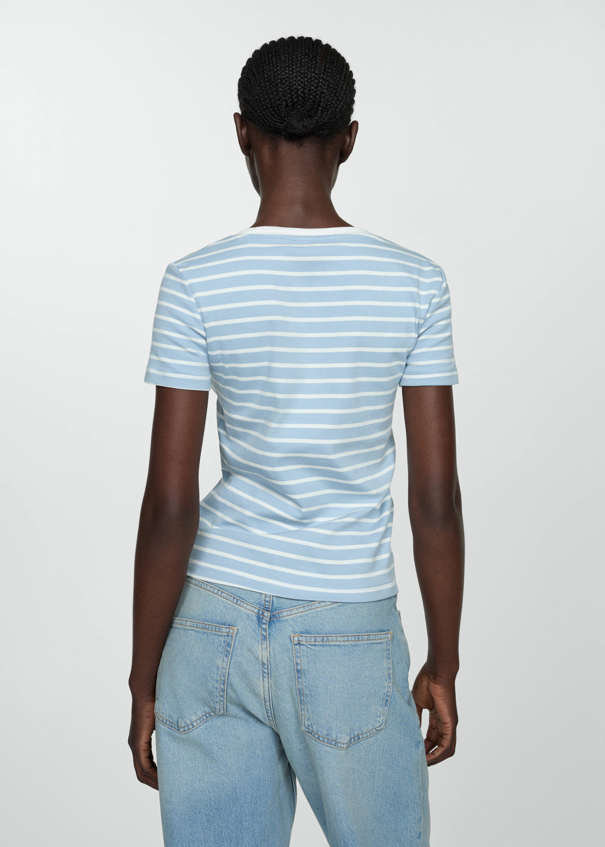 Gestreiftes Baumwoll-Shirt - Rückseite des Artikels