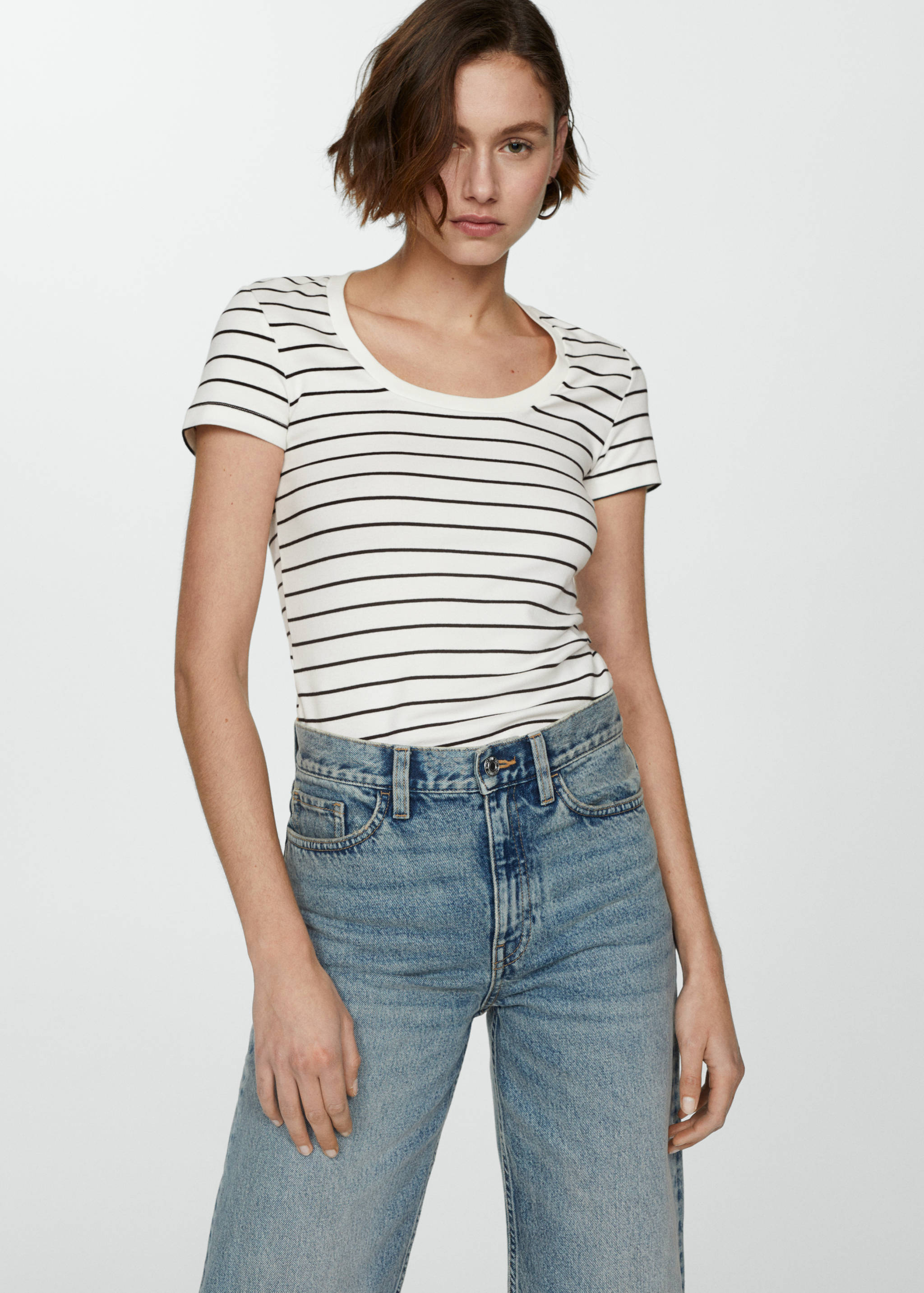 Printed striped T-shirt - Medium plane