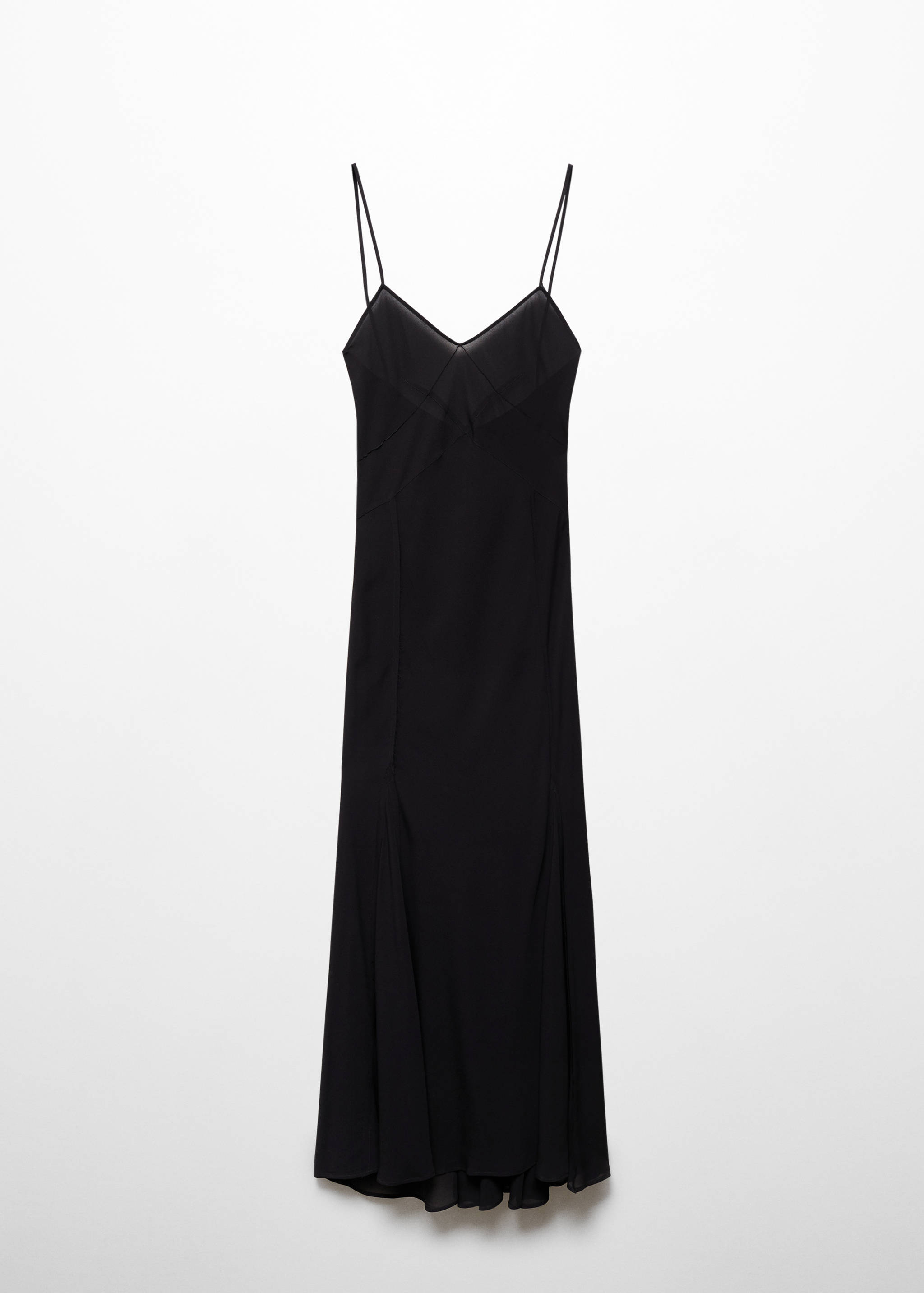 Godets dress with decorative stitching - Article without model
