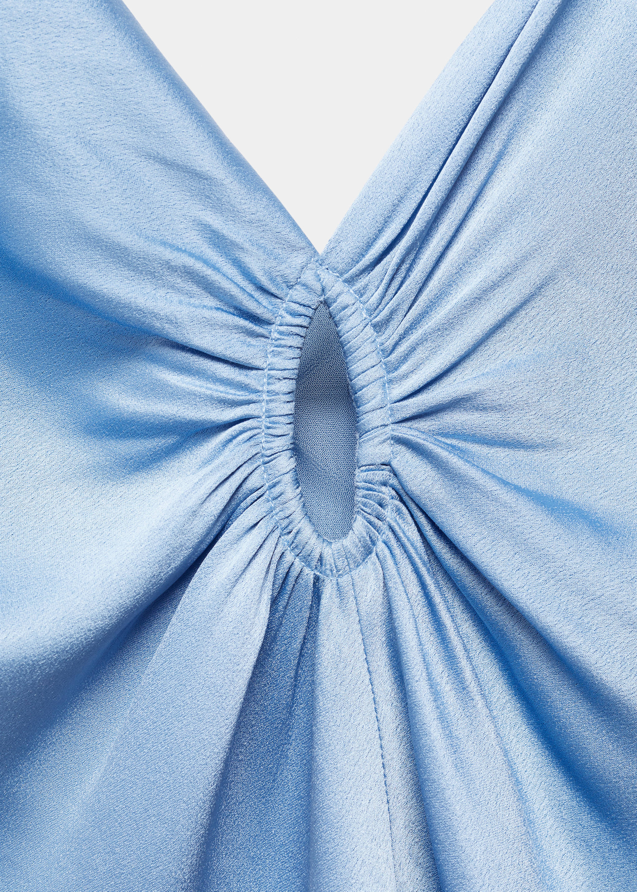 Vestido asimétrico satinado abertura fruncida - Detalle del artículo 8