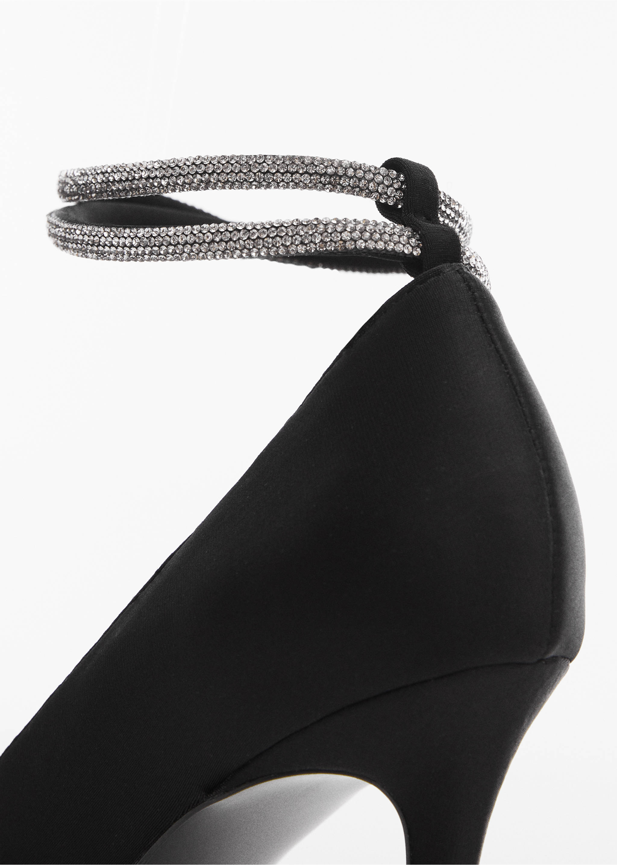 Heeled shoes with rhinestone strap - Details of the article 1, Black. Ref: 67020254-00.