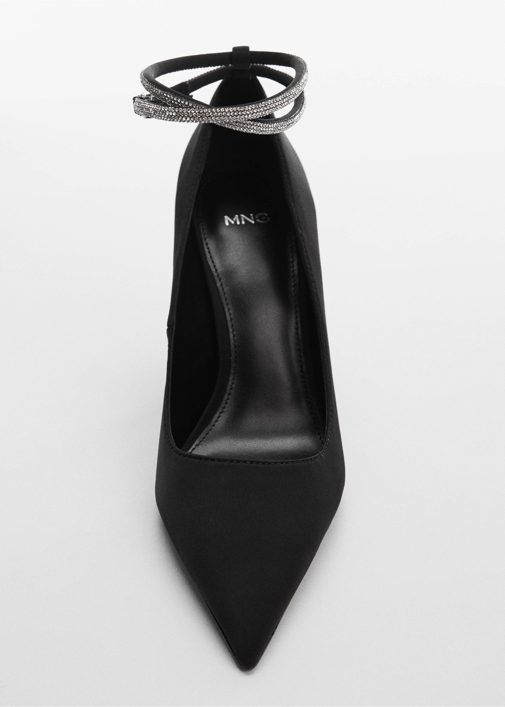 Heeled shoes with rhinestone strap - Details of the article 3, Black. Ref: 67020254-00.