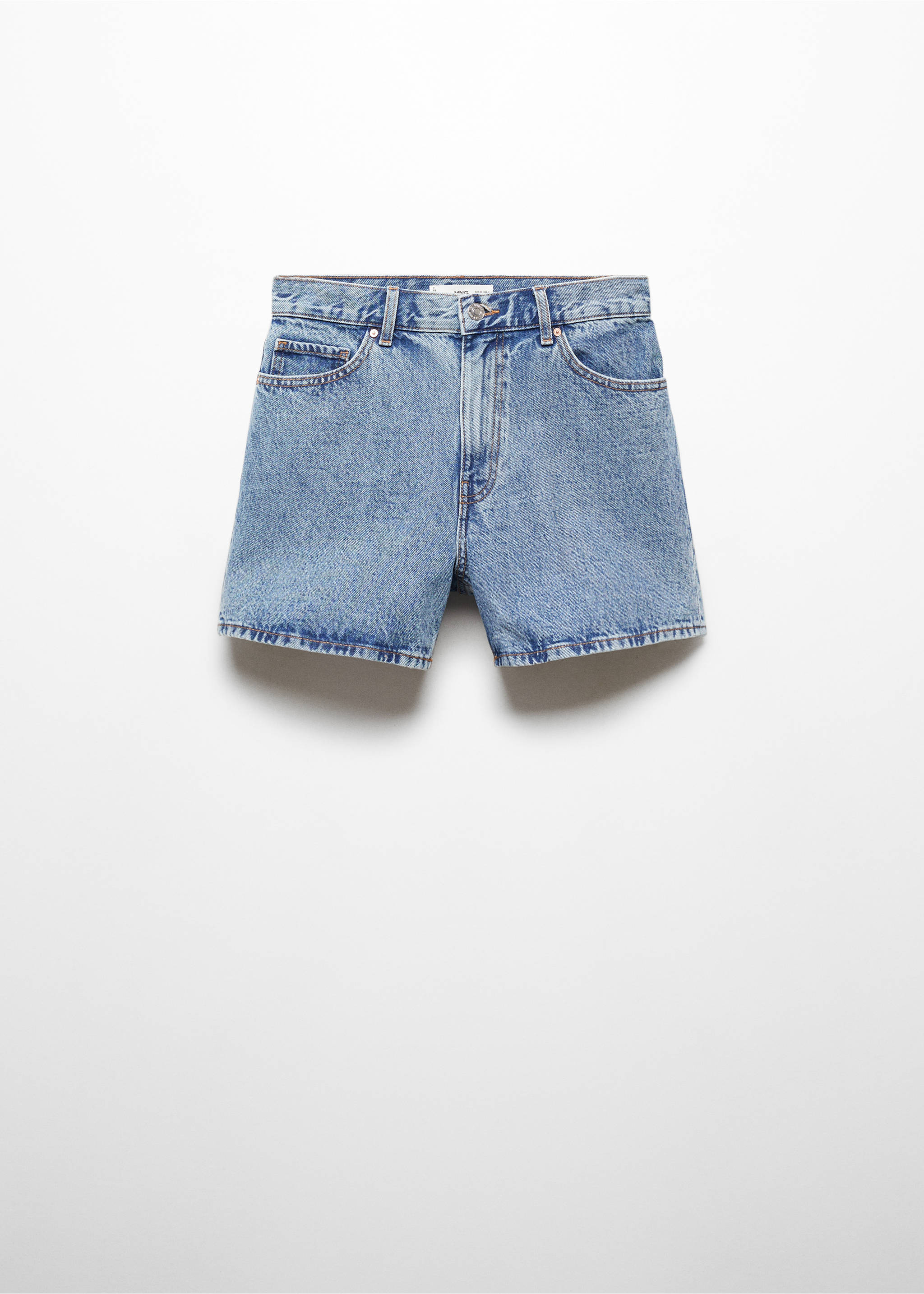 High-rise denim shorts - Article without model, Medium Blue. Ref: 67020256-00.