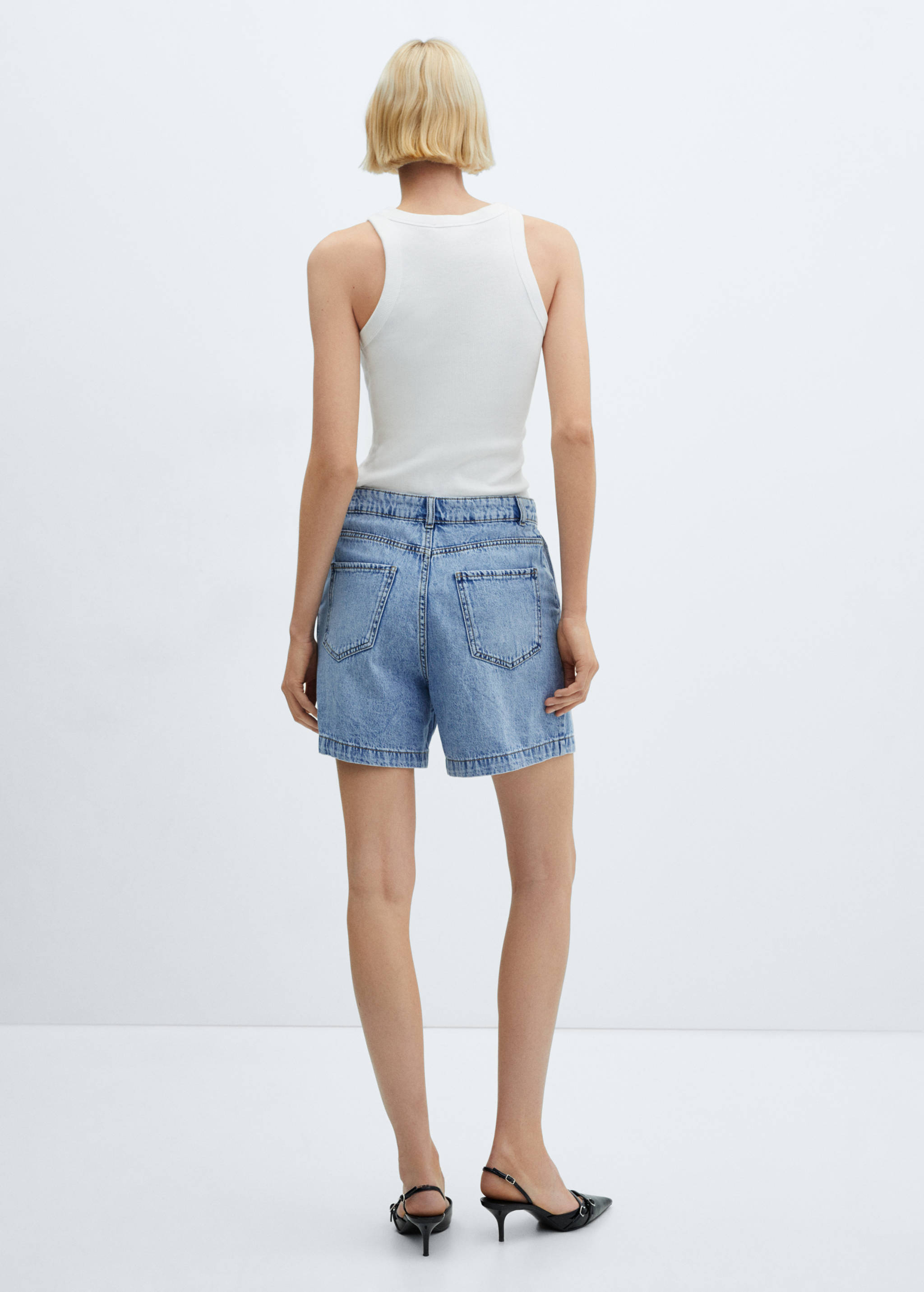 Slouchy denim shorts - Reverse of the article
