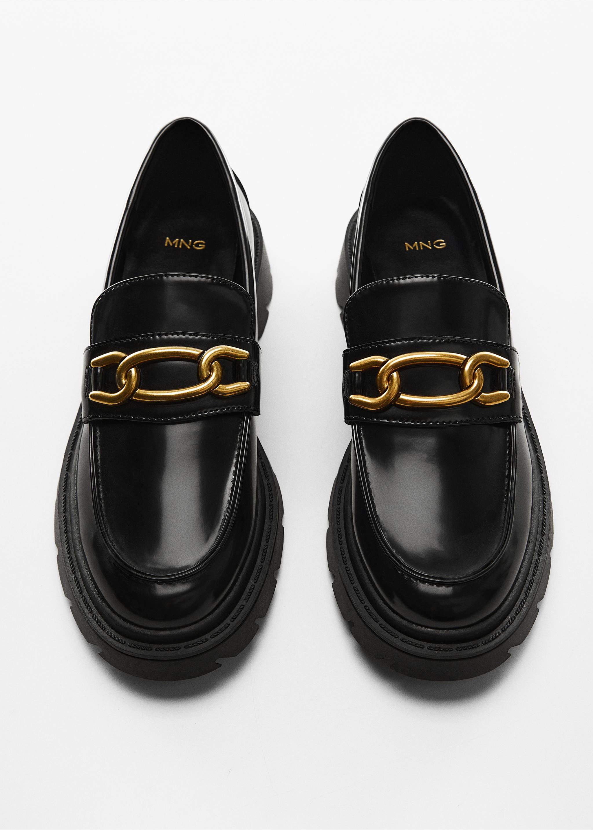 Track sole moccasin - Details of the article 5, Black. Ref: 67020264-00.