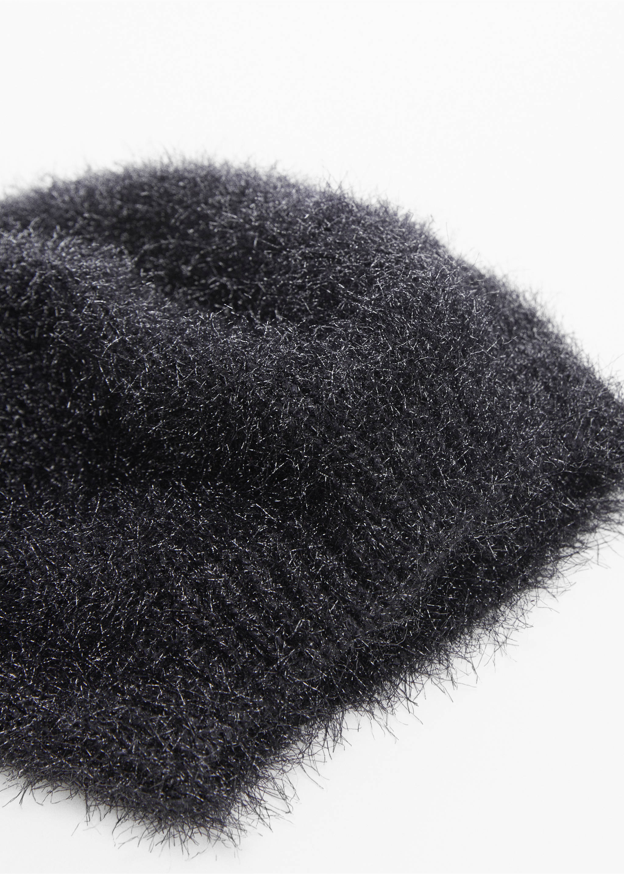 Faux-fur beret - Medium plane, Black. Ref: 67020265-00.