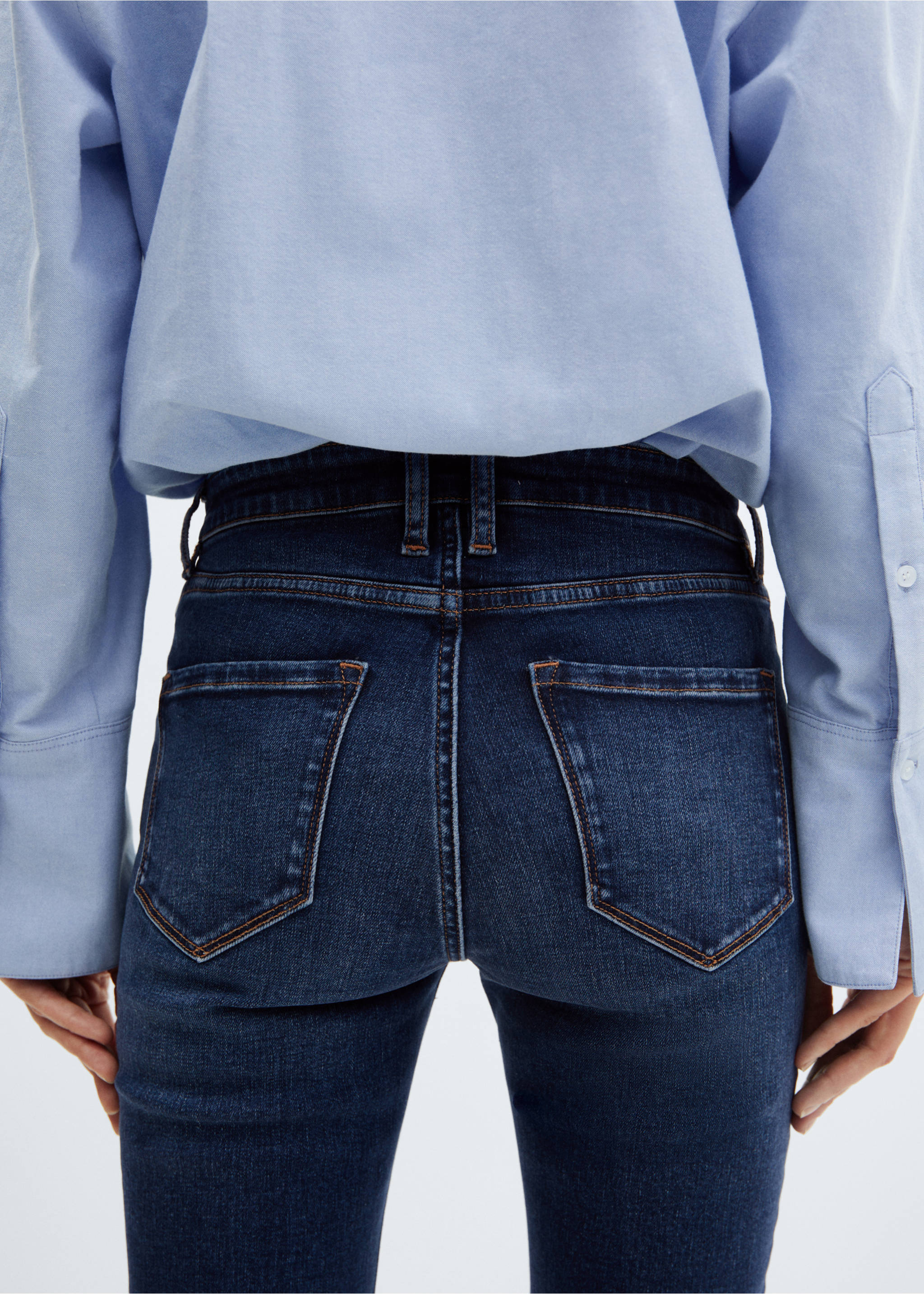 Skinny cropped jeans - Details of the article 4, Dark Blue. Ref: 67020344-00.