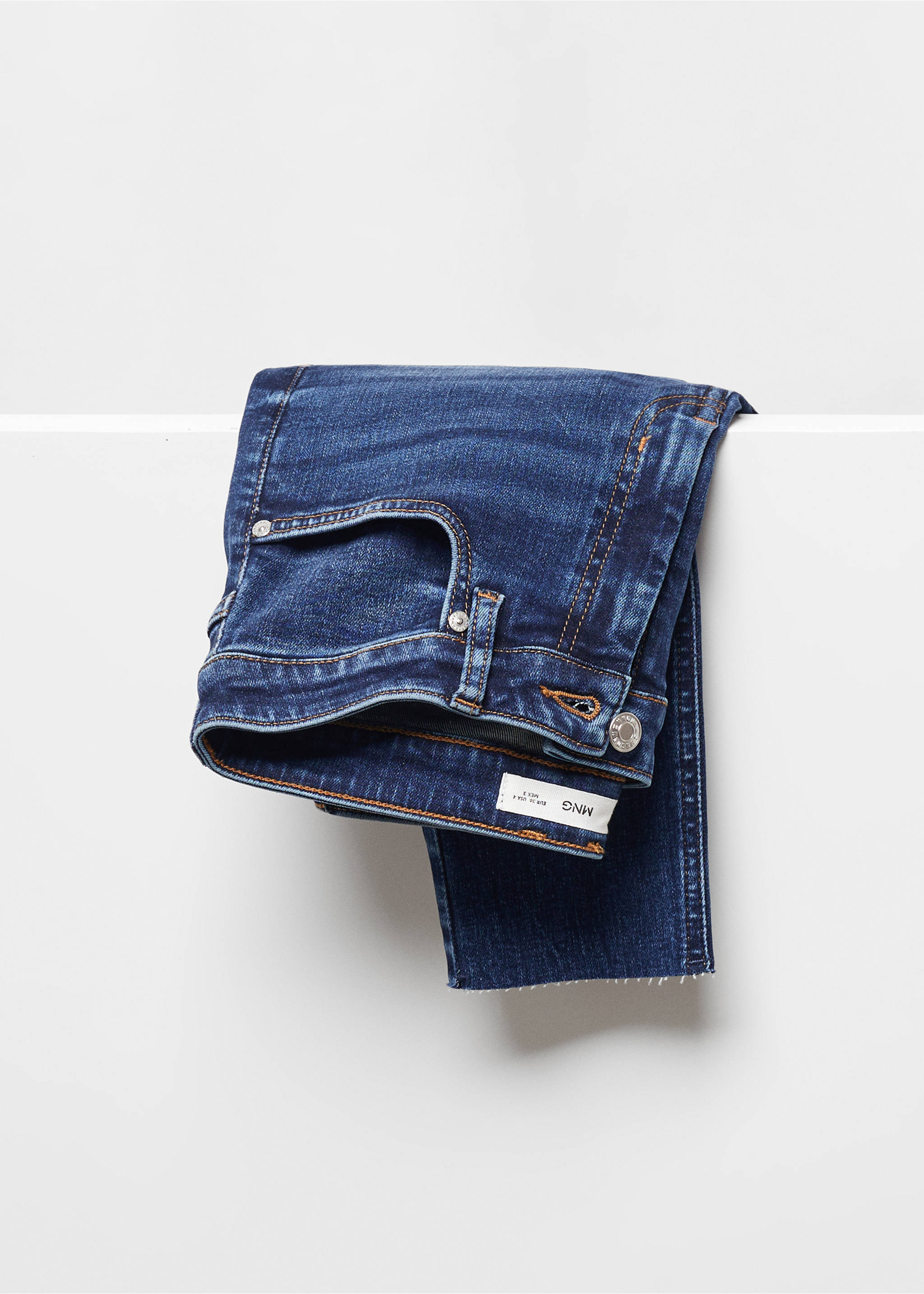 Skinny cropped jeans - Details of the article 8, Dark Blue. Ref: 67020344-00.